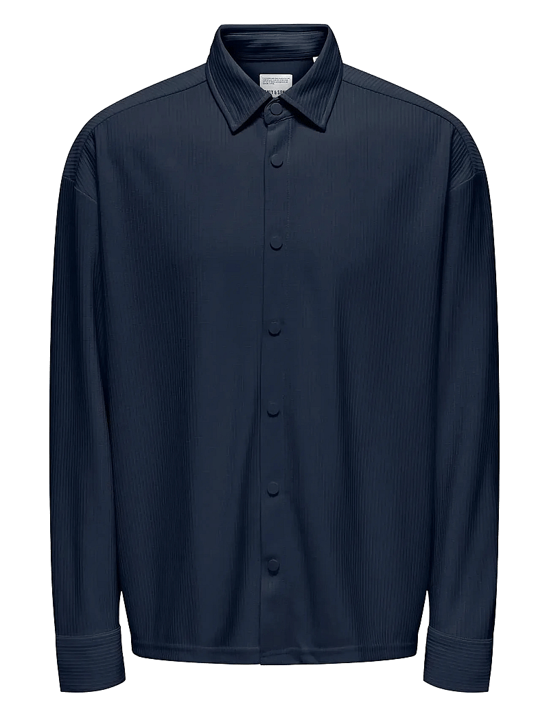 ONLY & SONS - ONSKARI PLIZZE LS RLX OVERSHIRT - kollektsioonid - navy blazer - 0