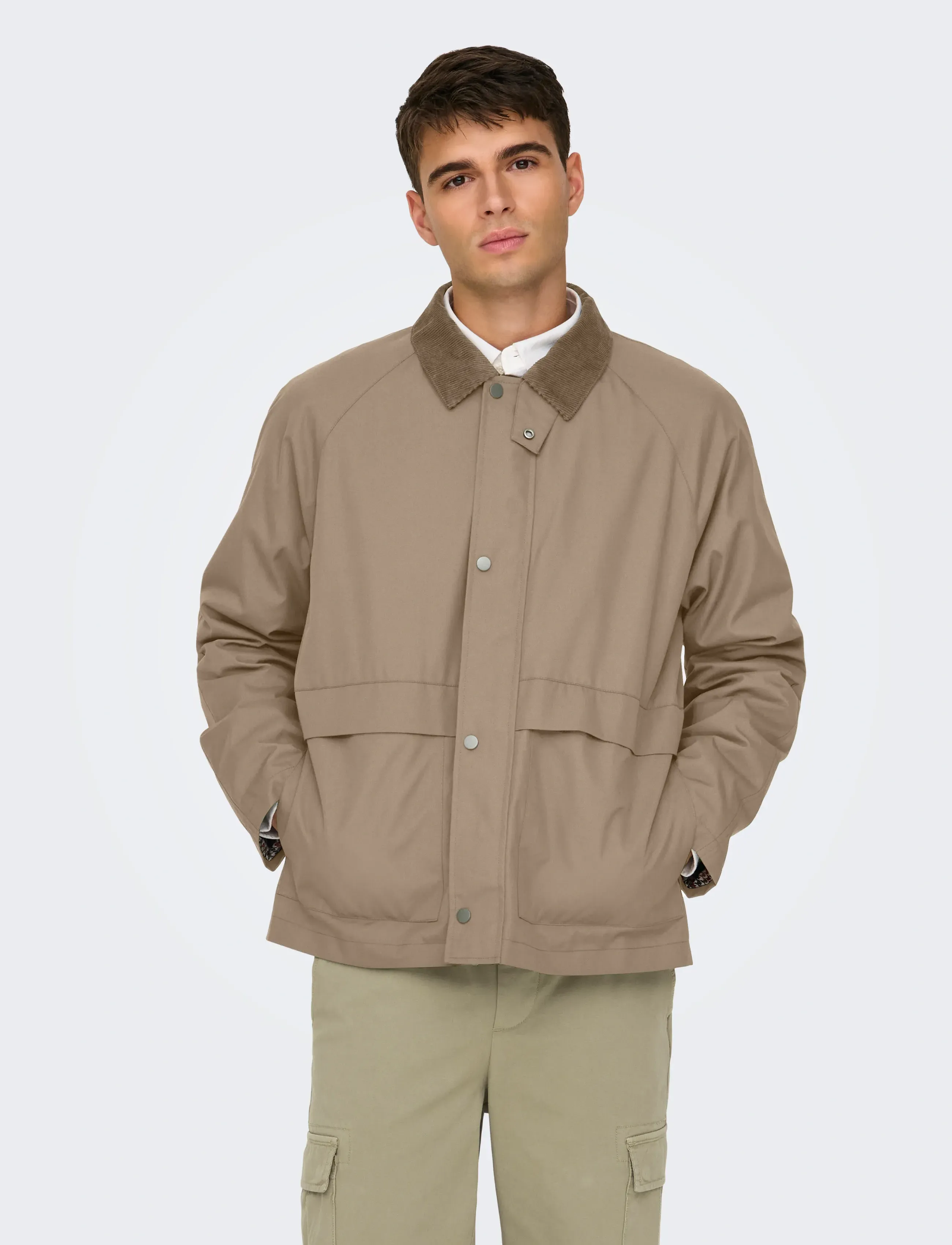 ONLY & SONS Onskosmo Life Jacket Otw, XL, Jackets, Beige - Light Männerswear