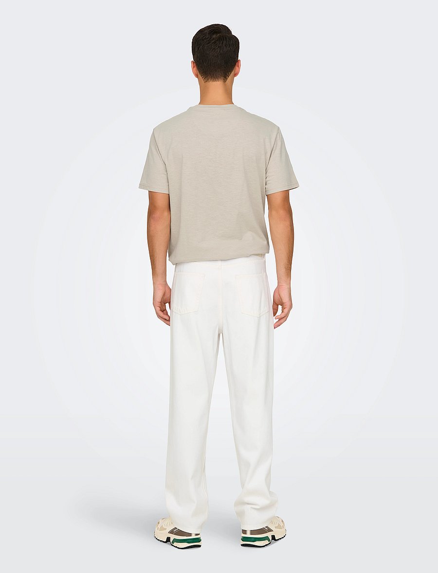 ONLY & SONS - ONSFADE LOOSE WHITE 1661 PIM DNM NOOS - loose jeans - white - 3