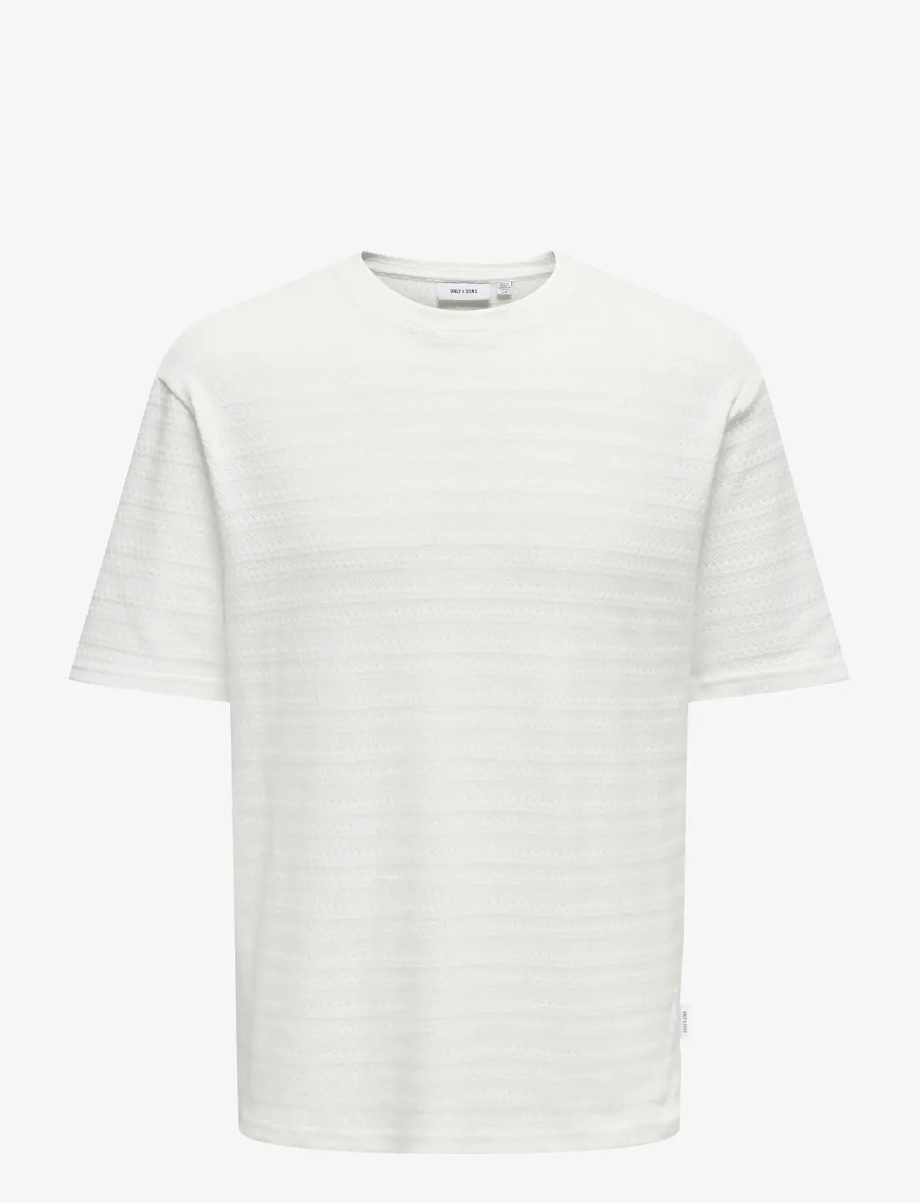 ONLY & SONS - ONSGIVO REG 12 SS CREW KNIT NOOS - pyöreäaukkoiset - cloud dancer - 1