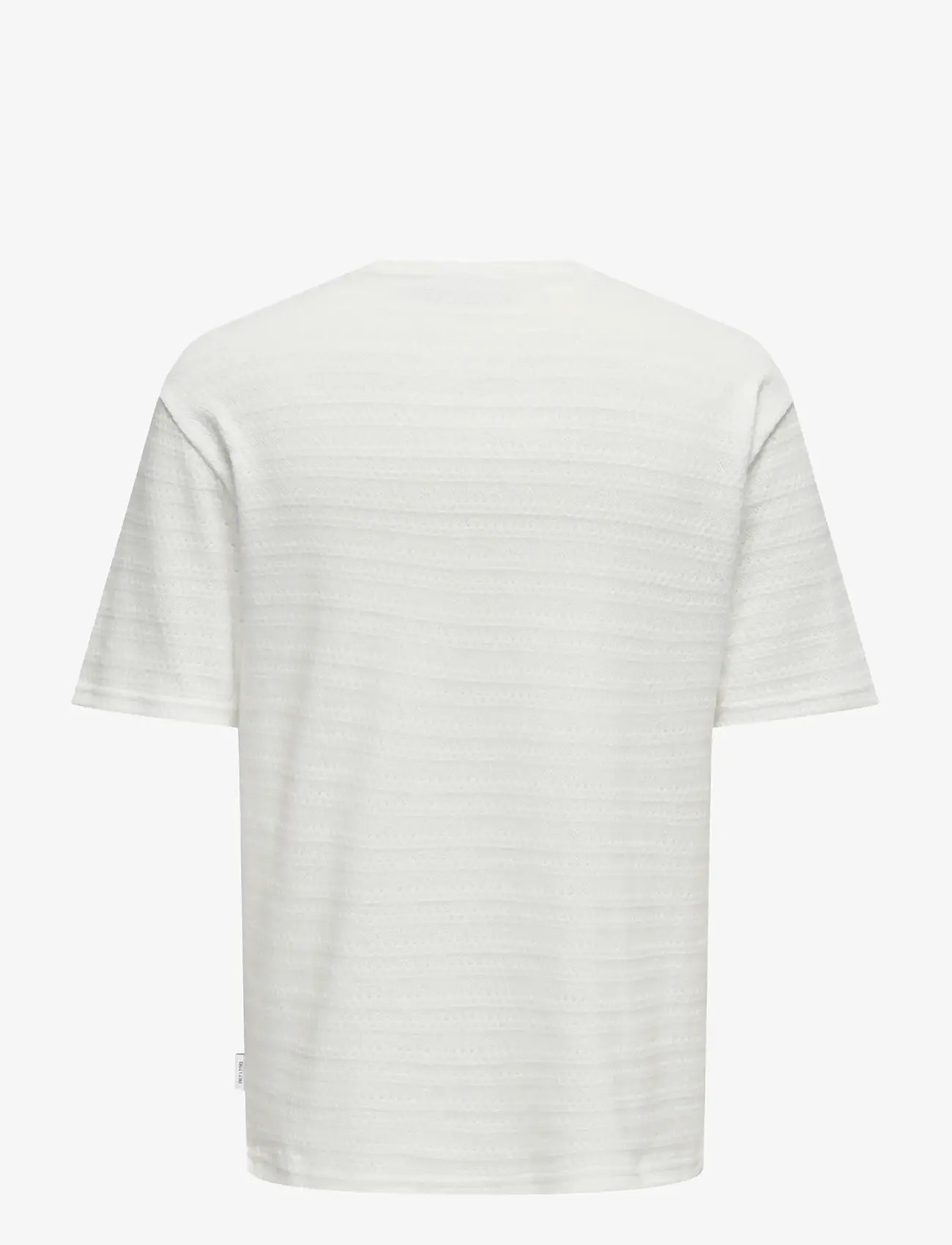 ONLY & SONS - ONSGIVO REG 12 SS CREW KNIT NOOS - pyöreäaukkoiset - cloud dancer - 2