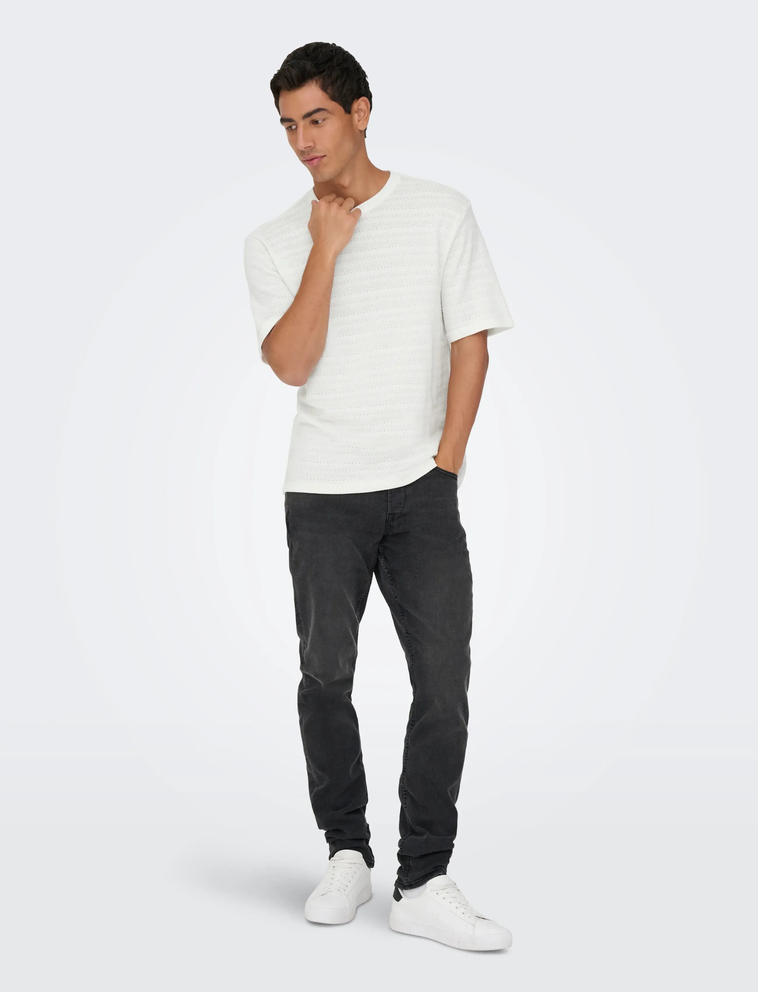 ONLY & SONS Onsgivo Reg 12 Ss Crew Knit Noos t-shirts - bas herr – bild 5