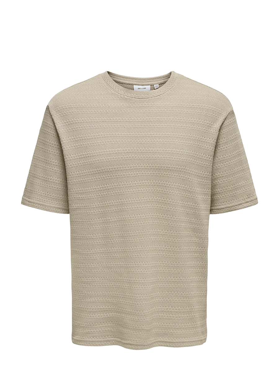 ONLY & SONS - ONSGIVO REG 12 SS CREW KNIT NOOS - kurzärmelige t-shirts - string - 1