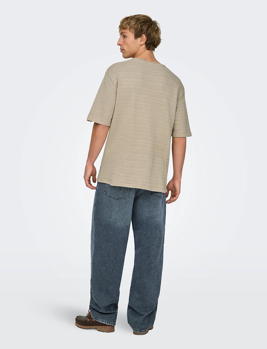 ONLY & SONS - ONSGIVO REG 12 SS CREW KNIT NOOS - kurzärmelige t-shirts - string - 3