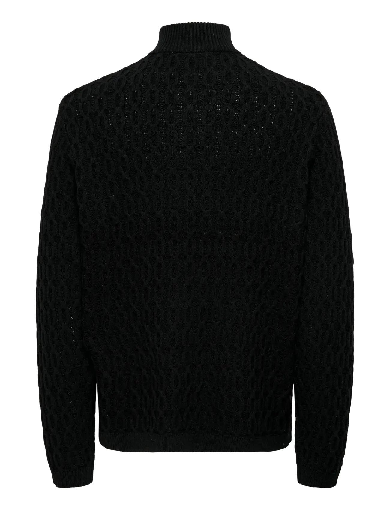 ONLY & SONS - ONSLEONARD LIFE REG 7 HALF ZIP KNIT CS - halfzip strik - black - 1
