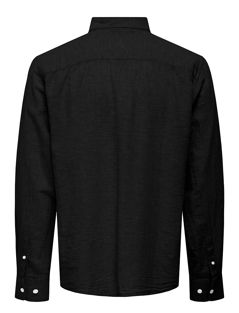 ONLY & SONS - ONSCAIDEN LIFE REG LS 1 PKT SHIRT NOOS - linased särgid - black - 2