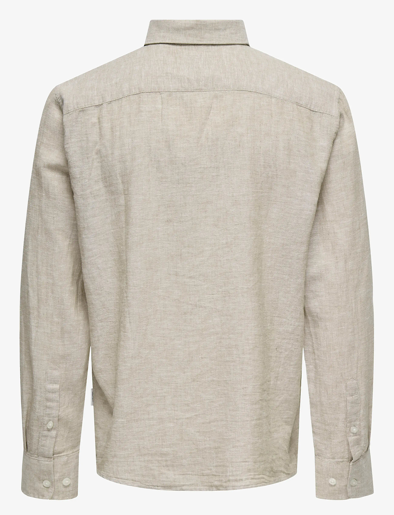 ONLY & SONS - ONSCAIDEN LIFE REG LS 1 PKT SHIRT NOOS - chemises de lin - chinchilla - 2
