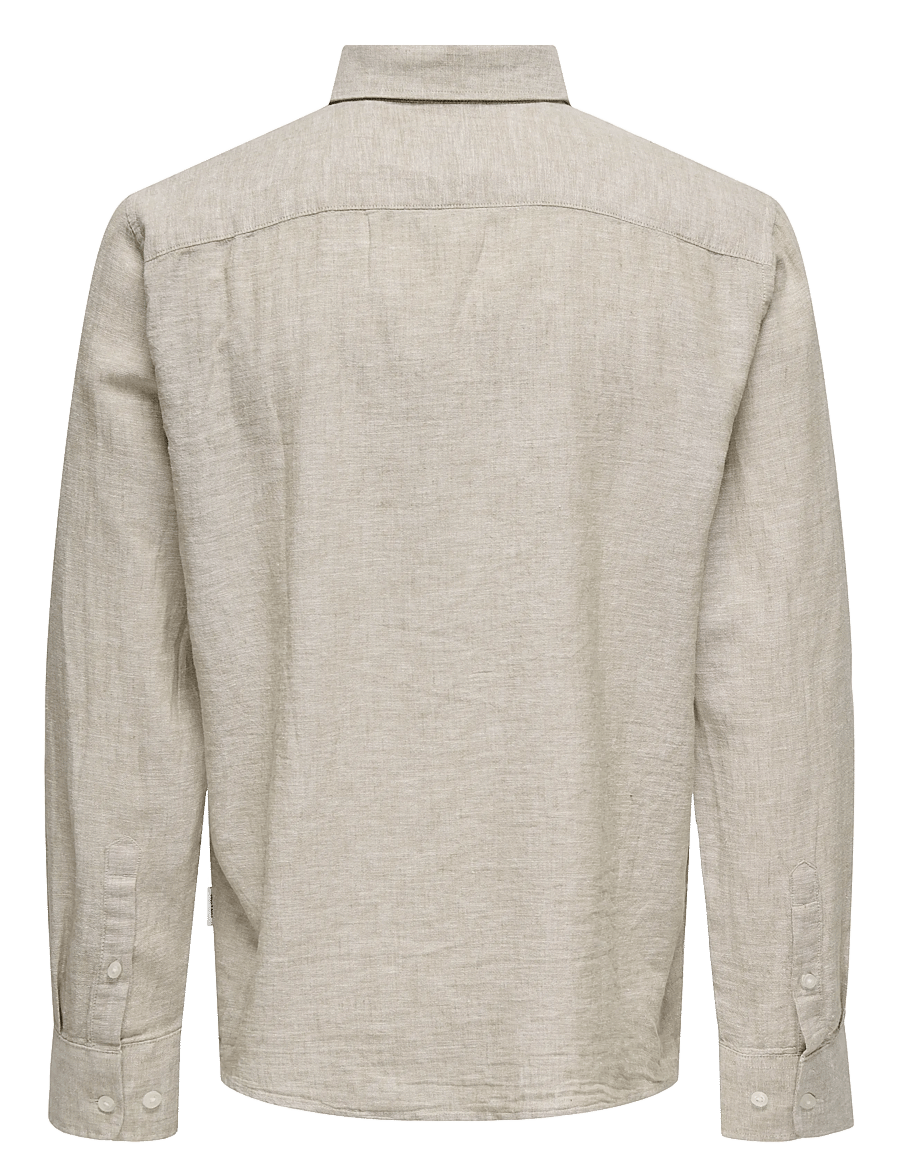 ONLY & SONS - ONSCAIDEN LIFE REG LS 1 PKT SHIRT NOOS - leinenhemden - chinchilla - 2