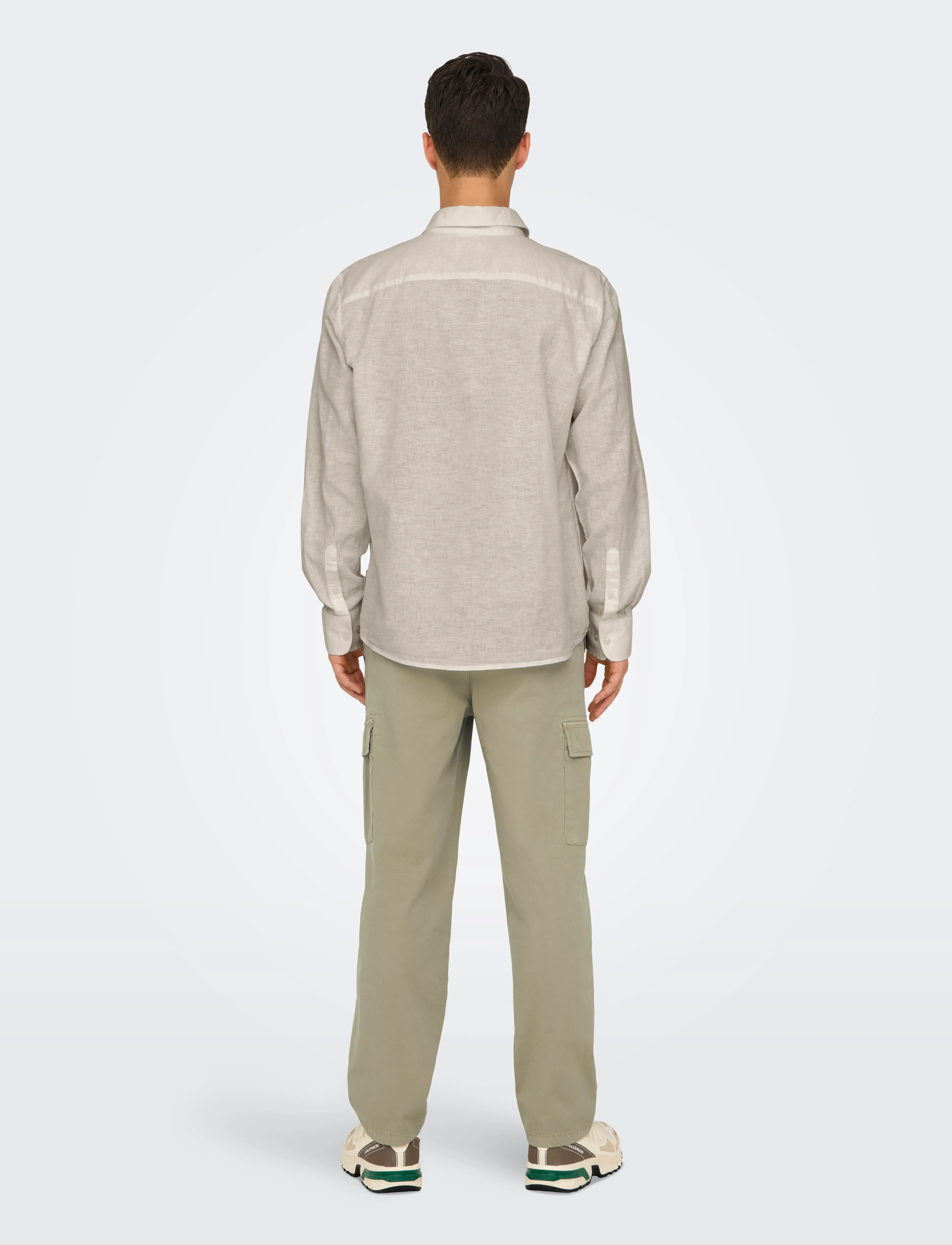 ONLY & SONS - ONSCAIDEN LIFE REG LS 1 PKT SHIRT NOOS - leinenhemden - chinchilla - 3