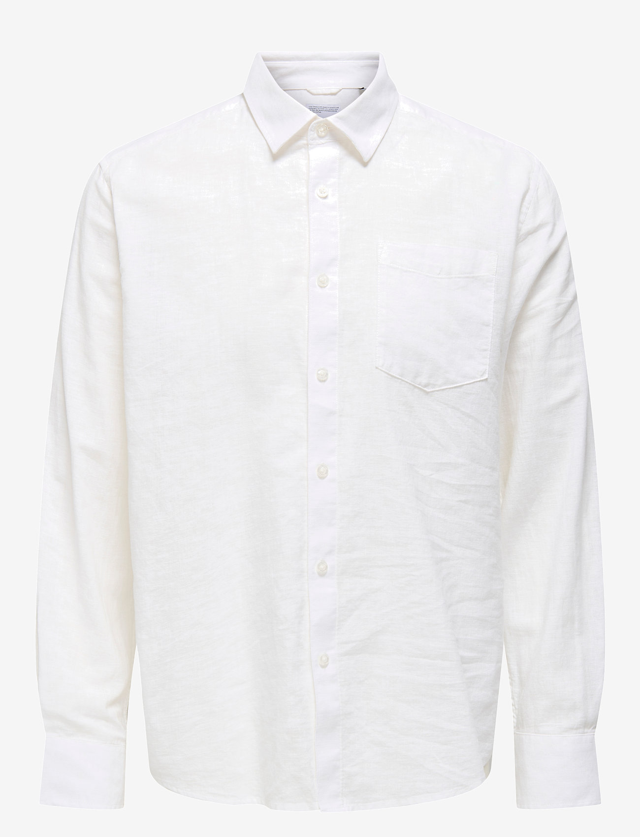 ONLY & SONS - ONSCAIDEN LIFE REG LS 1 PKT SHIRT NOOS - leinenhemden - white - 1