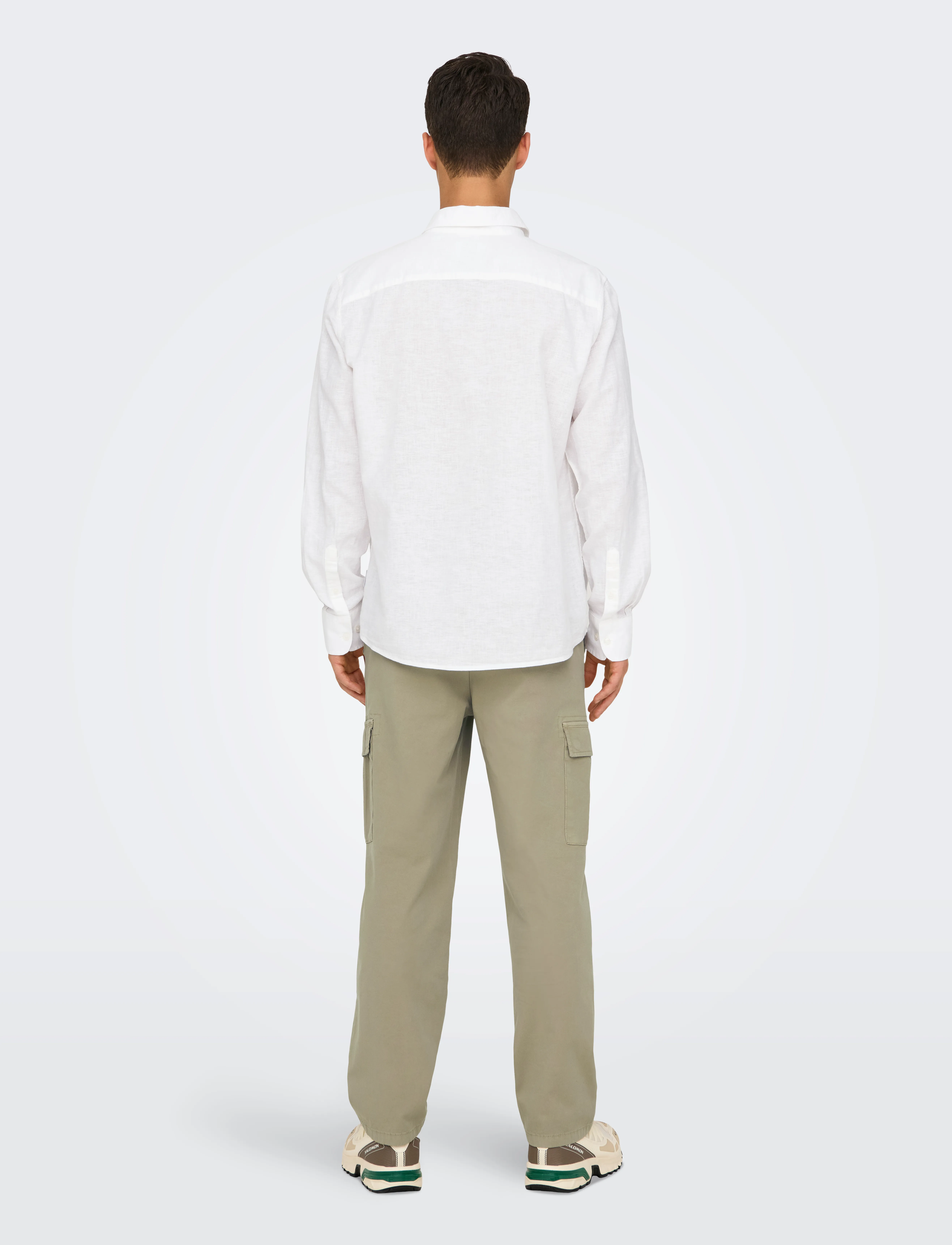 ONLY & SONS - ONSCAIDEN LIFE REG LS 1 PKT SHIRT NOOS - hørskjorter - white - 3