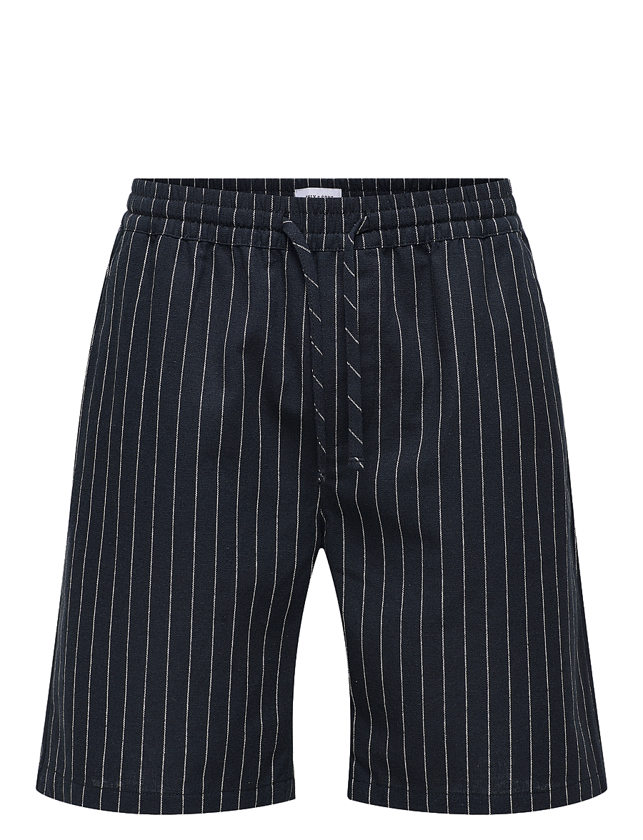 ONLY & SONS - ONSTINUS LOOSE 0256 LINEN SHORTS - linased lühikesed püksid - black - 0
