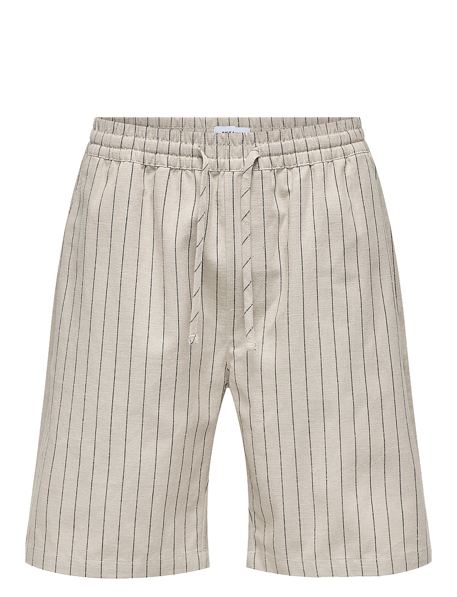 ONLY & SONS - ONSTINUS LOOSE 0256 LINEN SHORTS - linnen shorts - silver lining - 0