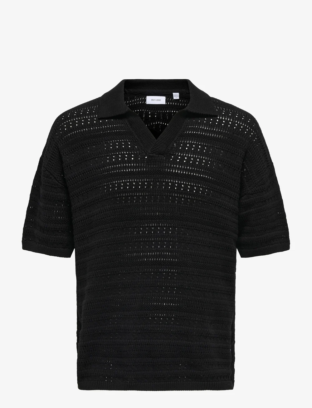 ONLY & SONS - ONSGRAYSON DS 5 CHOCHET POLO KNIT NOOS - polostrik - black - 1