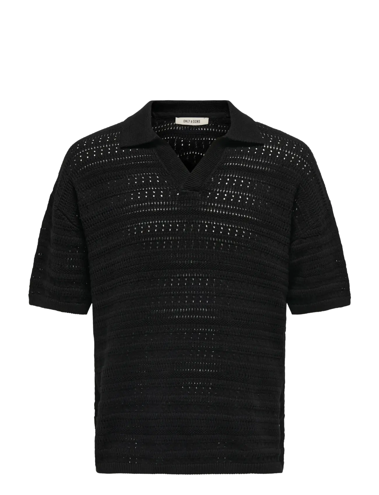 ONLY & SONS ONSGRAYSON DS 5 CHOCHET POLO KNIT NOOS - Strickmode - BLACK / black
