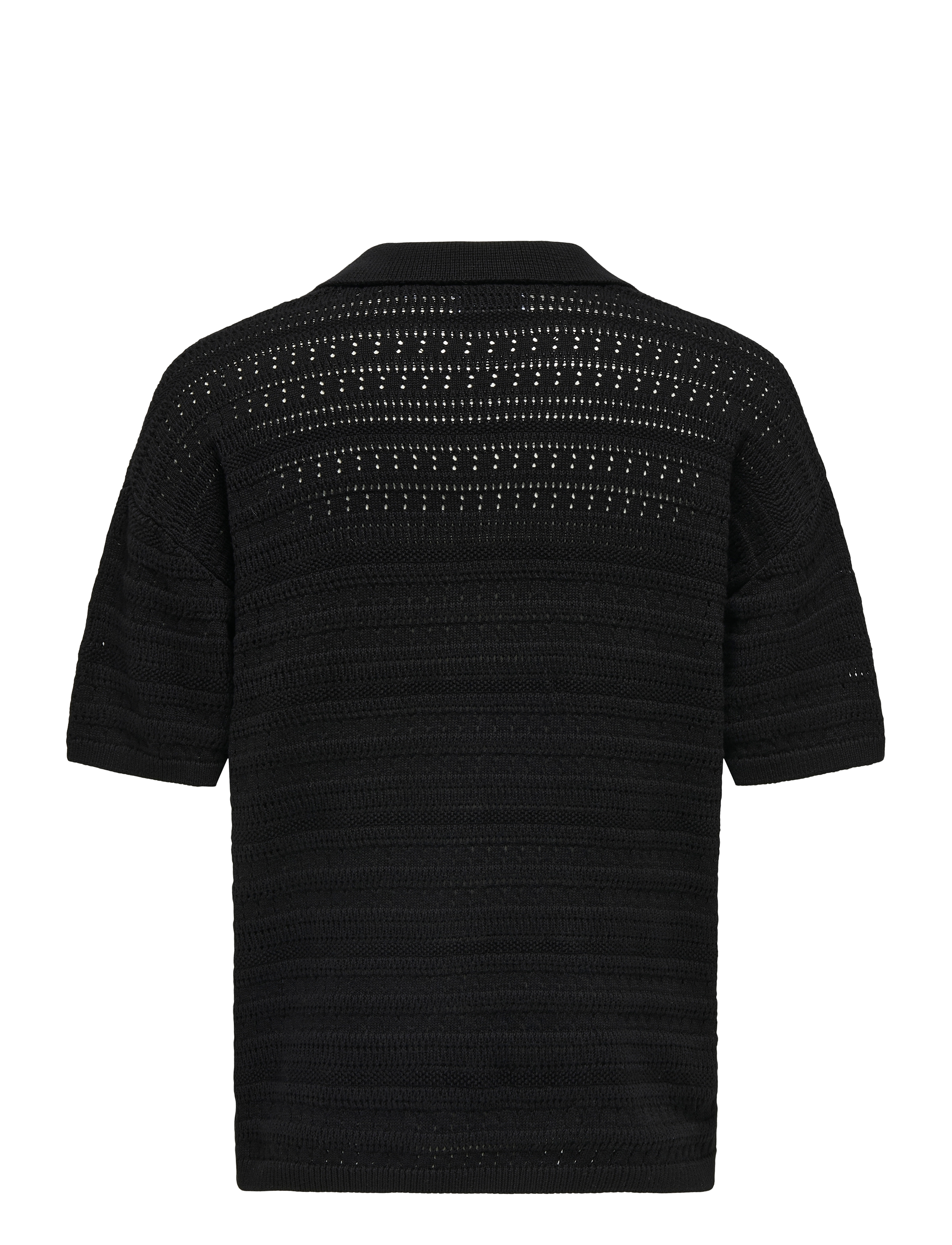 ONLY & SONS - ONSGRAYSON DS 5 CHOCHET POLO KNIT NOOS - kootud polosärgid - black - 2