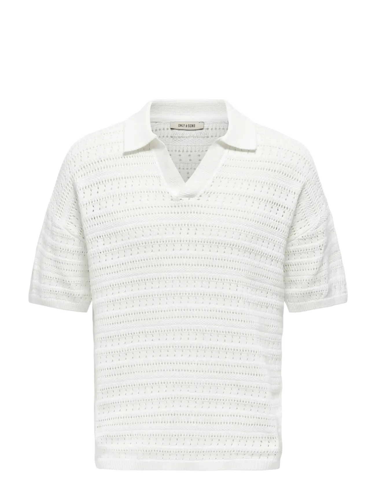 ONLY & SONS ONSGRAYSON DS 5 CHOCHET POLO KNIT NOOS - ONLY & SONS - CLOUD DANCER / white