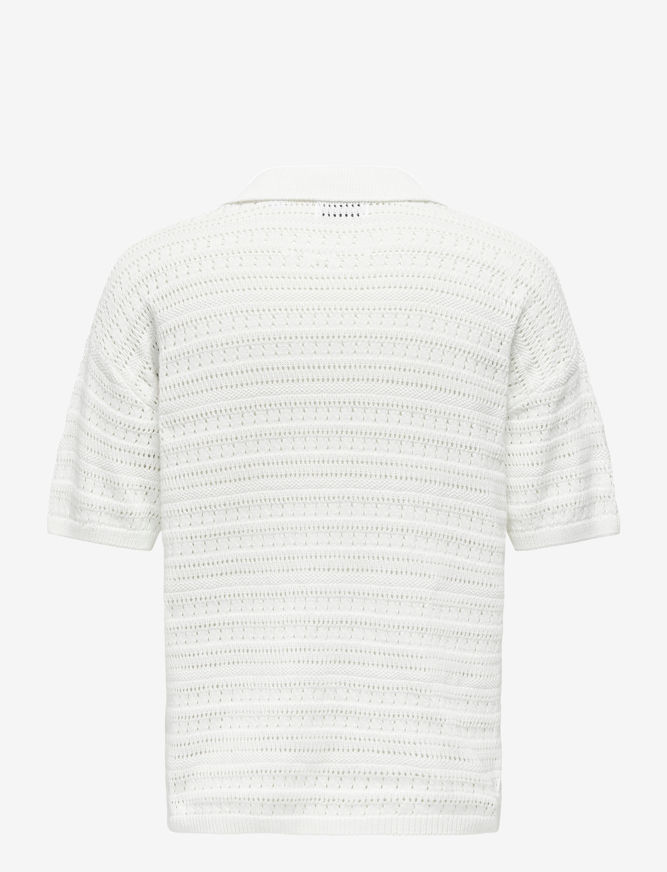 ONLY & SONS - ONSGRAYSON DS 5 CHOCHET POLO KNIT NOOS - kootud polosärgid - cloud dancer - 2