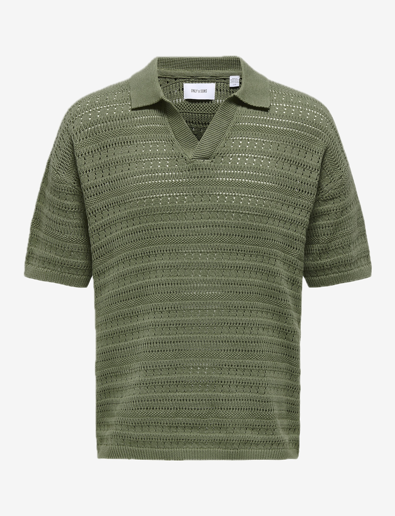 ONLY & SONS - ONSGRAYSON DS 5 CHOCHET POLO KNIT NOOS - polo bolir úr prjónaefni - deep lichen green - 1