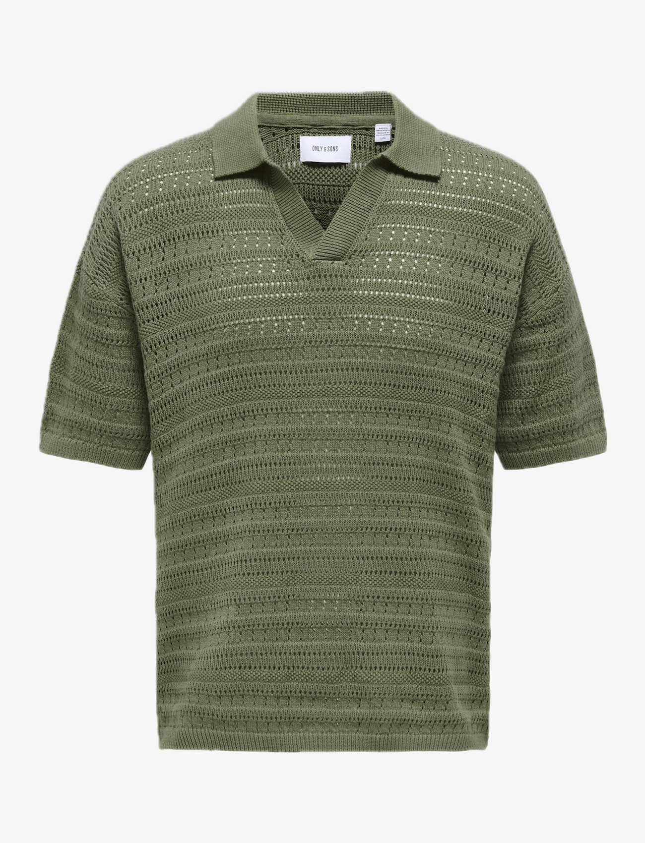 ONLY & SONS ONSGRAYSON DS 5 CHOCHET POLO KNIT NOOS - ONLY & SONS - DEEP LICHEN GREEN / khaki/green