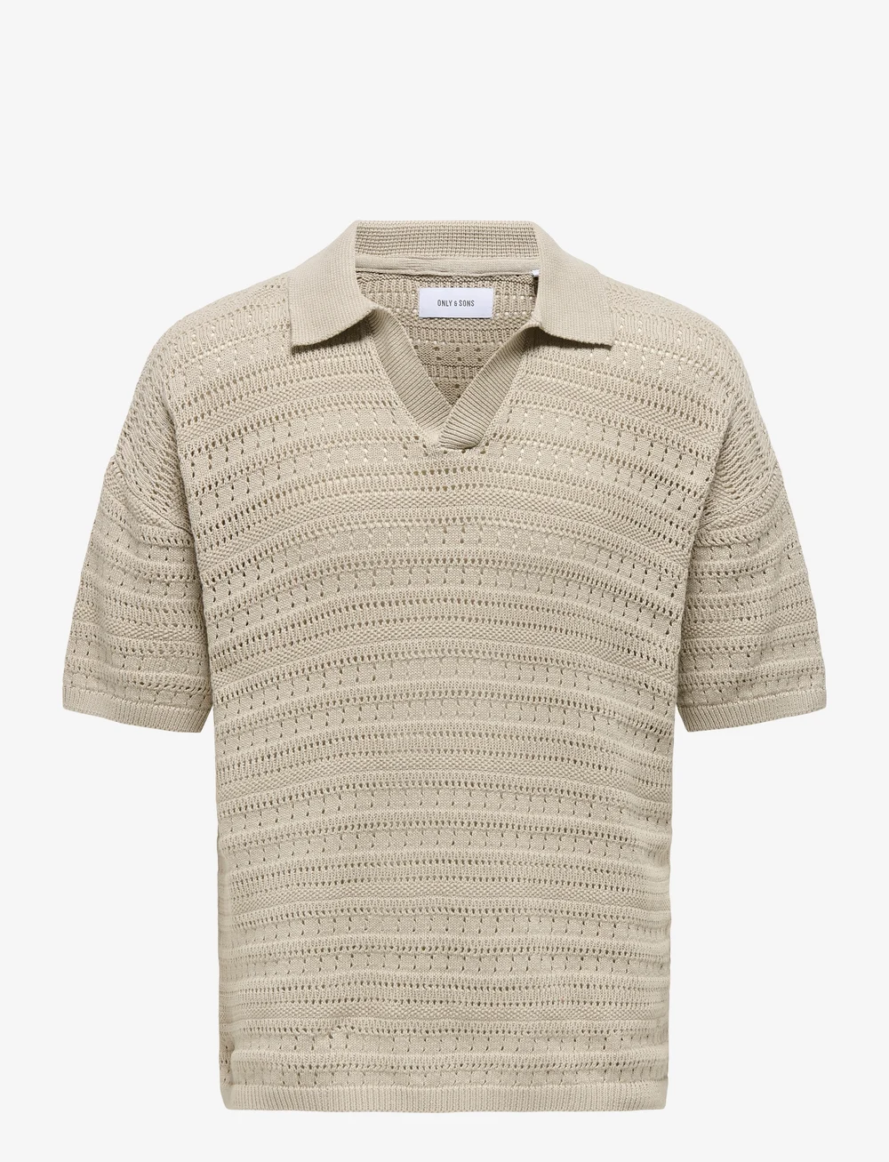 ONLY & SONS - ONSGRAYSON DS 5 CHOCHET POLO KNIT NOOS - knitted polos - silver lining - 1