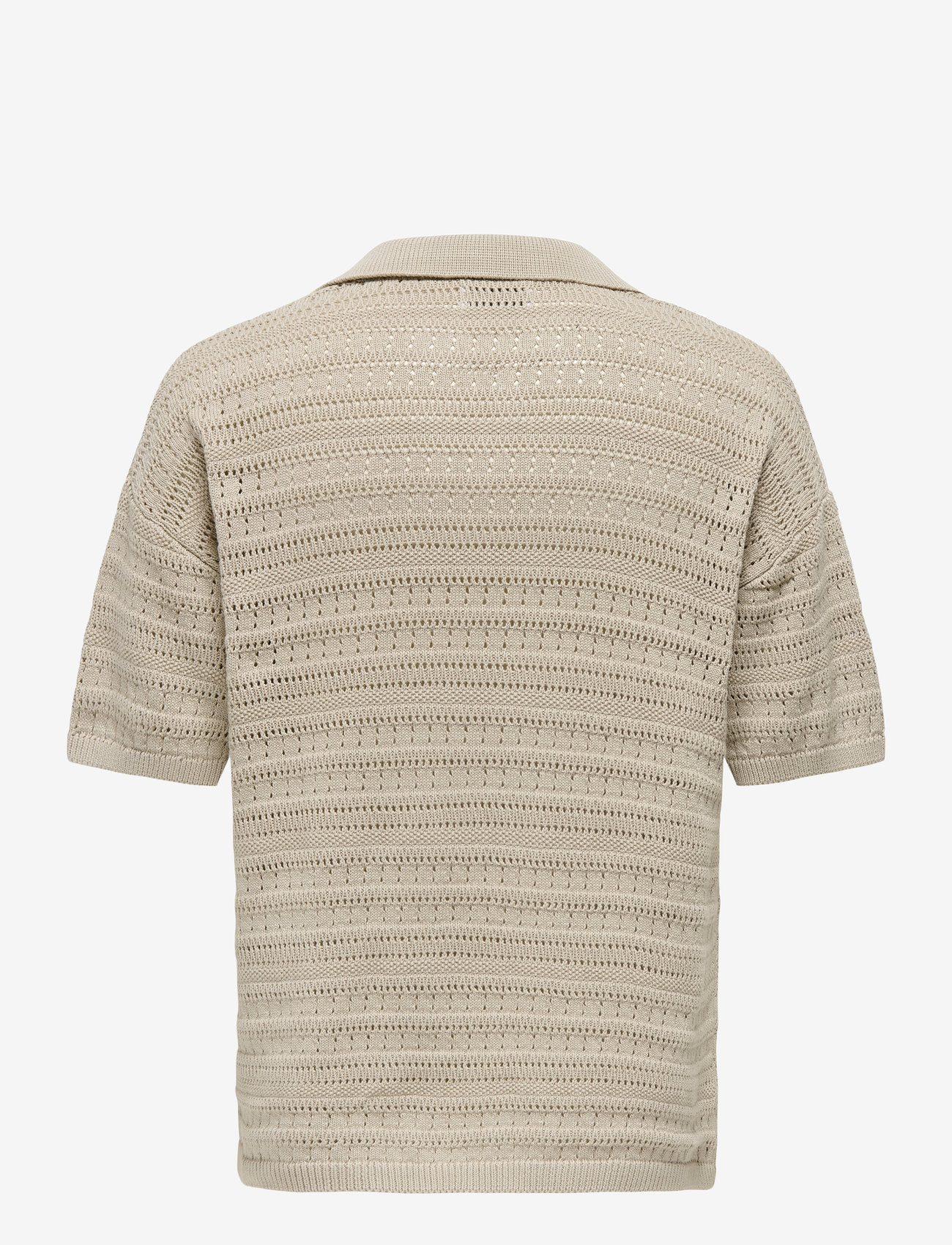 ONLY & SONS - ONSGRAYSON DS 5 CHOCHET POLO KNIT NOOS - gestrickte polohemden - silver lining - 2