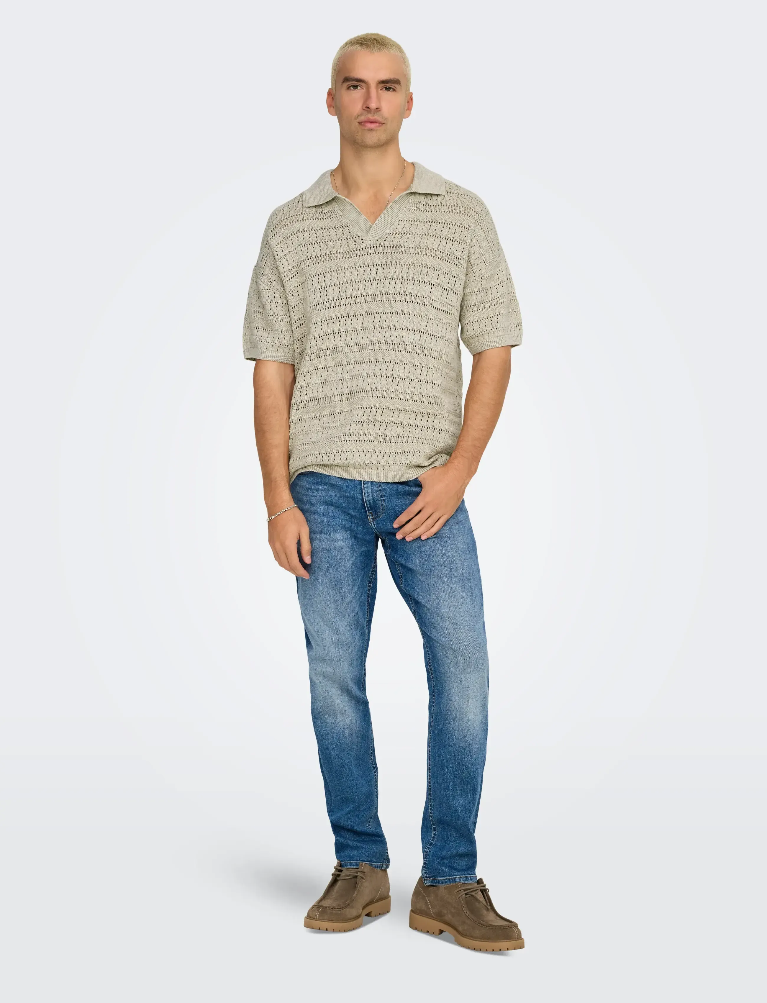 Onsgrayson Ds 5 Chochet Polo Knit Noos 4