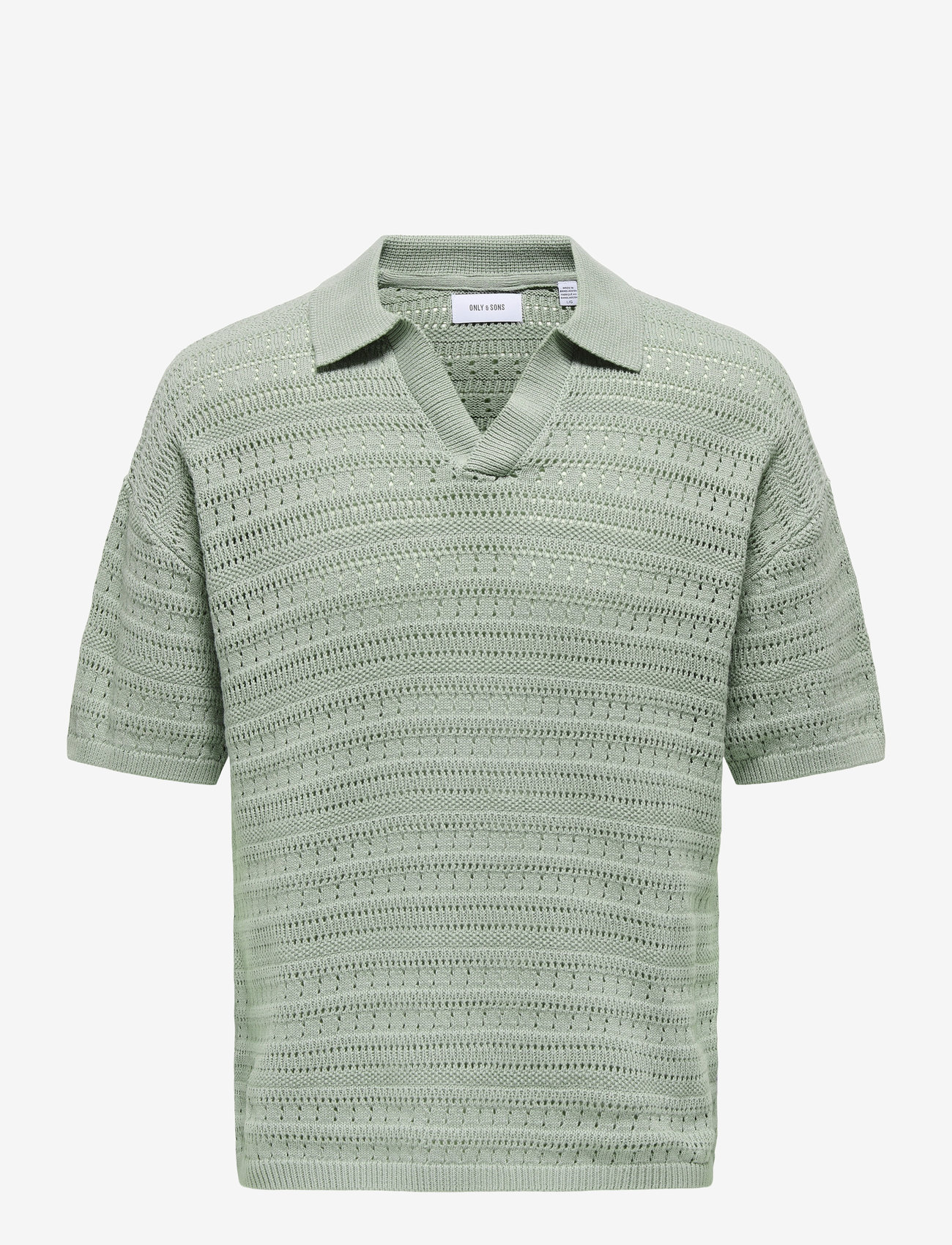 ONLY & SONS - ONSGRAYSON DS 5 CHOCHET POLO KNIT NOOS - polostrik - wrought iron - 1