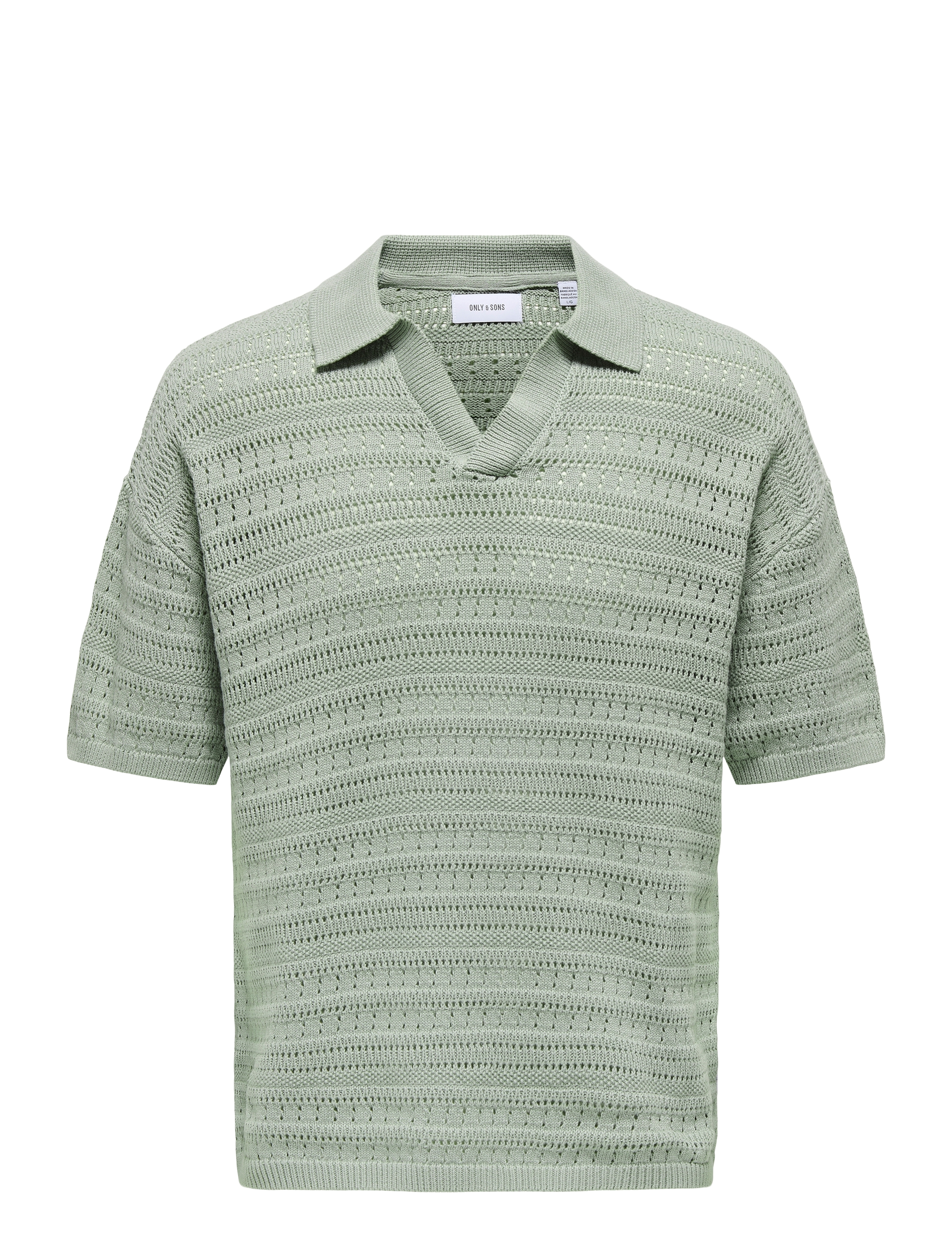 ONLY & SONS ONSGRAYSON DS 5 CHOCHET POLO KNIT NOOS - ONLY & SONS - WROUGHT IRON / green