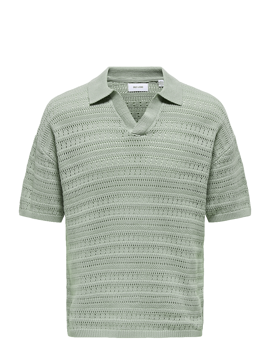 ONLY & SONS - ONSGRAYSON DS 5 CHOCHET POLO KNIT NOOS - prjónaðir pólóbolir - wrought iron - 1