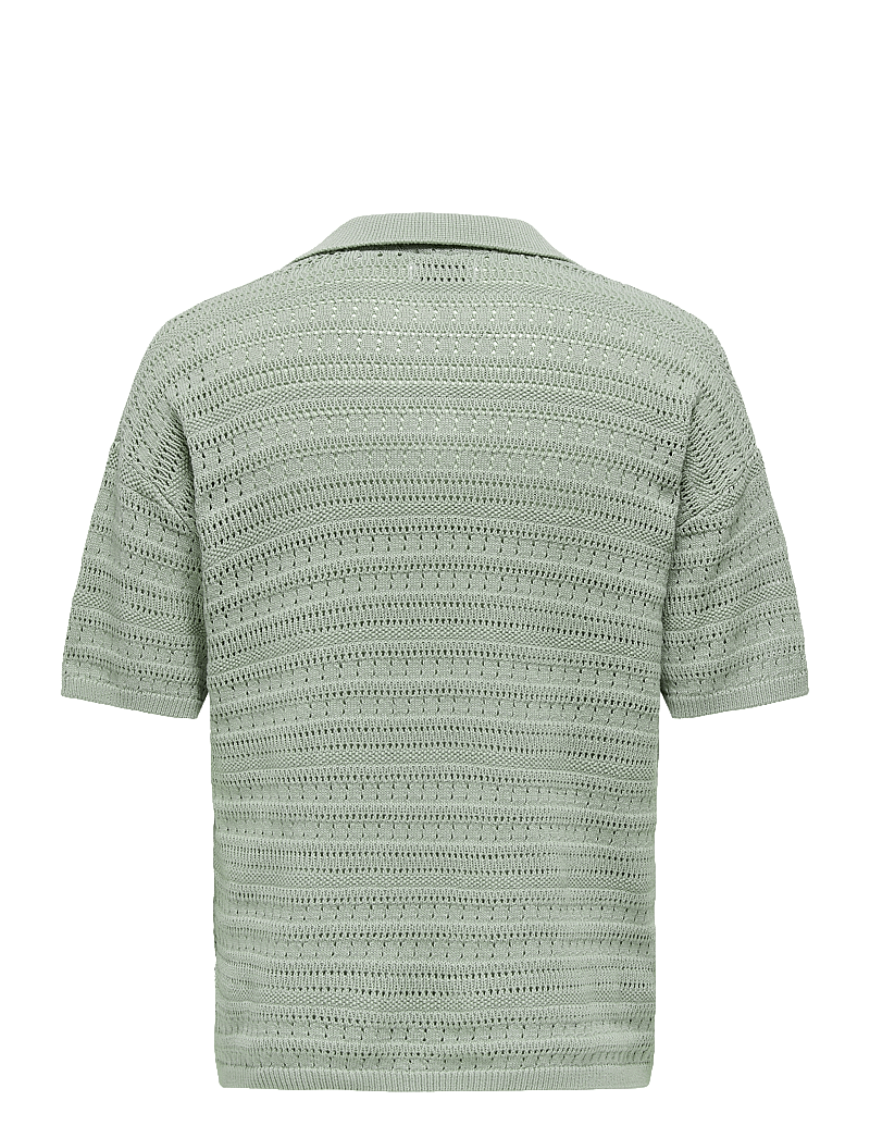 ONLY & SONS - ONSGRAYSON DS 5 CHOCHET POLO KNIT NOOS - polostrik - wrought iron - 2
