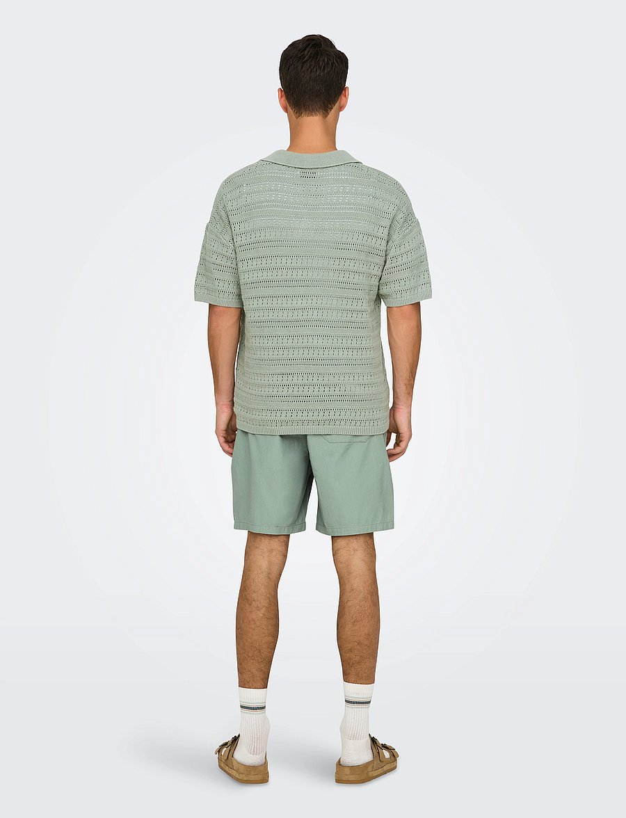 ONLY & SONS - ONSGRAYSON DS 5 CHOCHET POLO KNIT NOOS - prjónaðir pólóbolir - wrought iron - 3