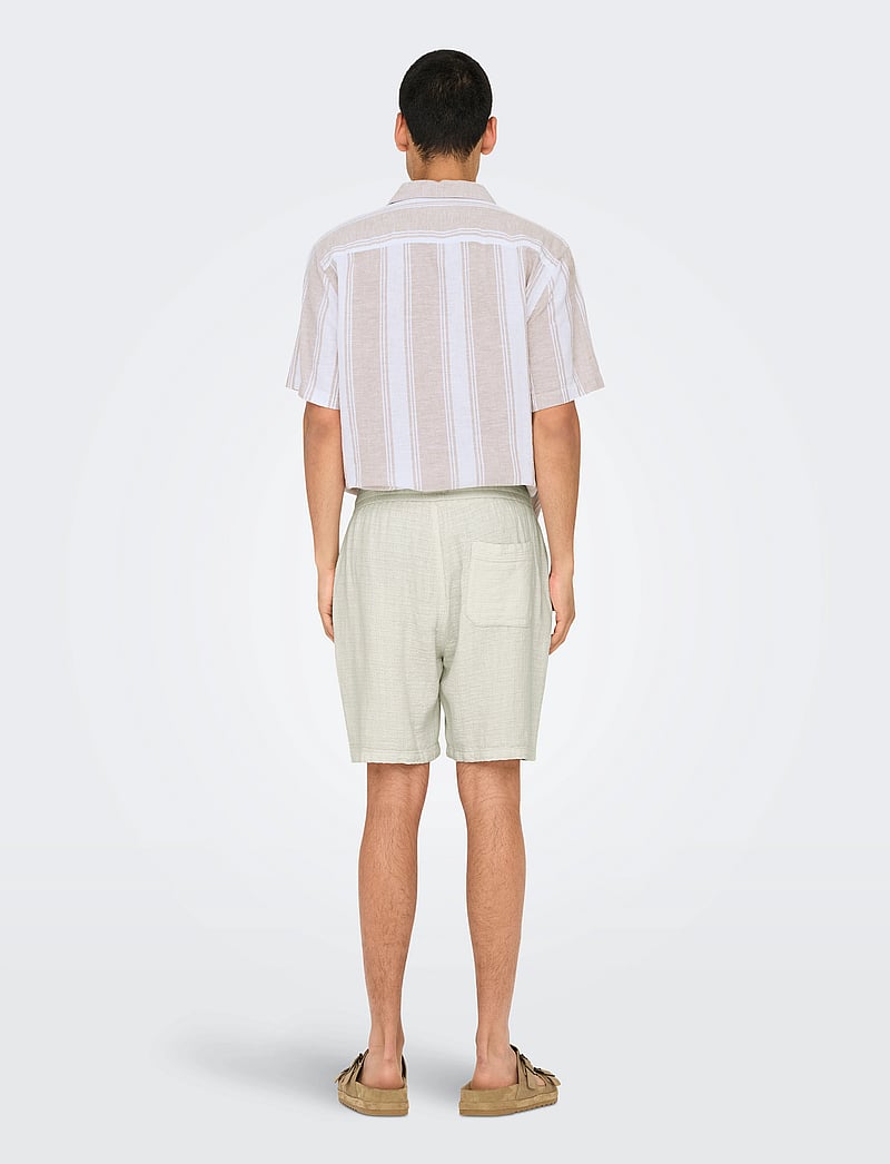 ONLY & SONS - ONSTEL LINEN LATHAM 0257 SHORTS NOOS - leinen-shorts - cloud dancer - 3