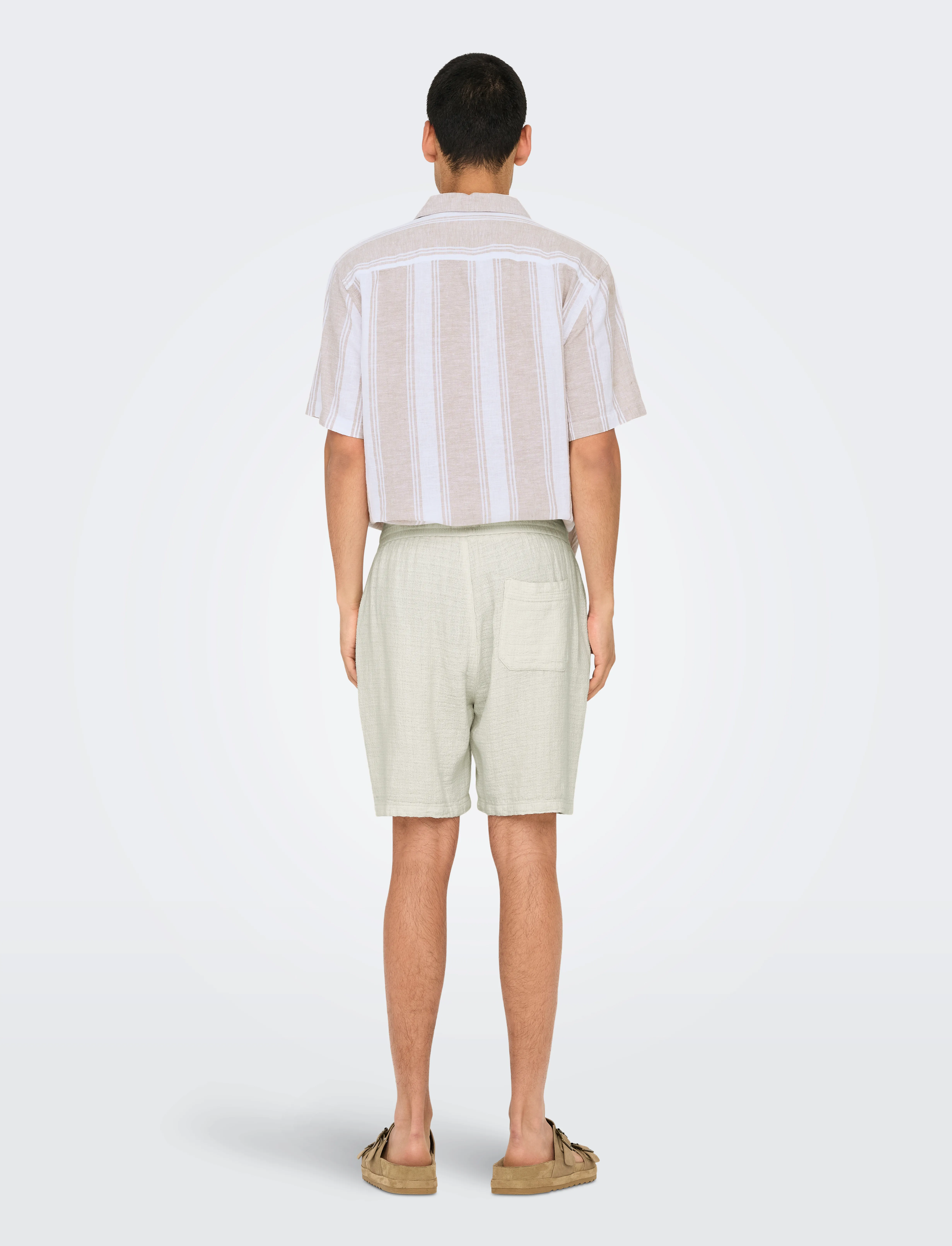 ONLY & SONS - ONSTEL LATHAM 0257 SHORTS NOOS - linen shorts - cloud dancer - 3