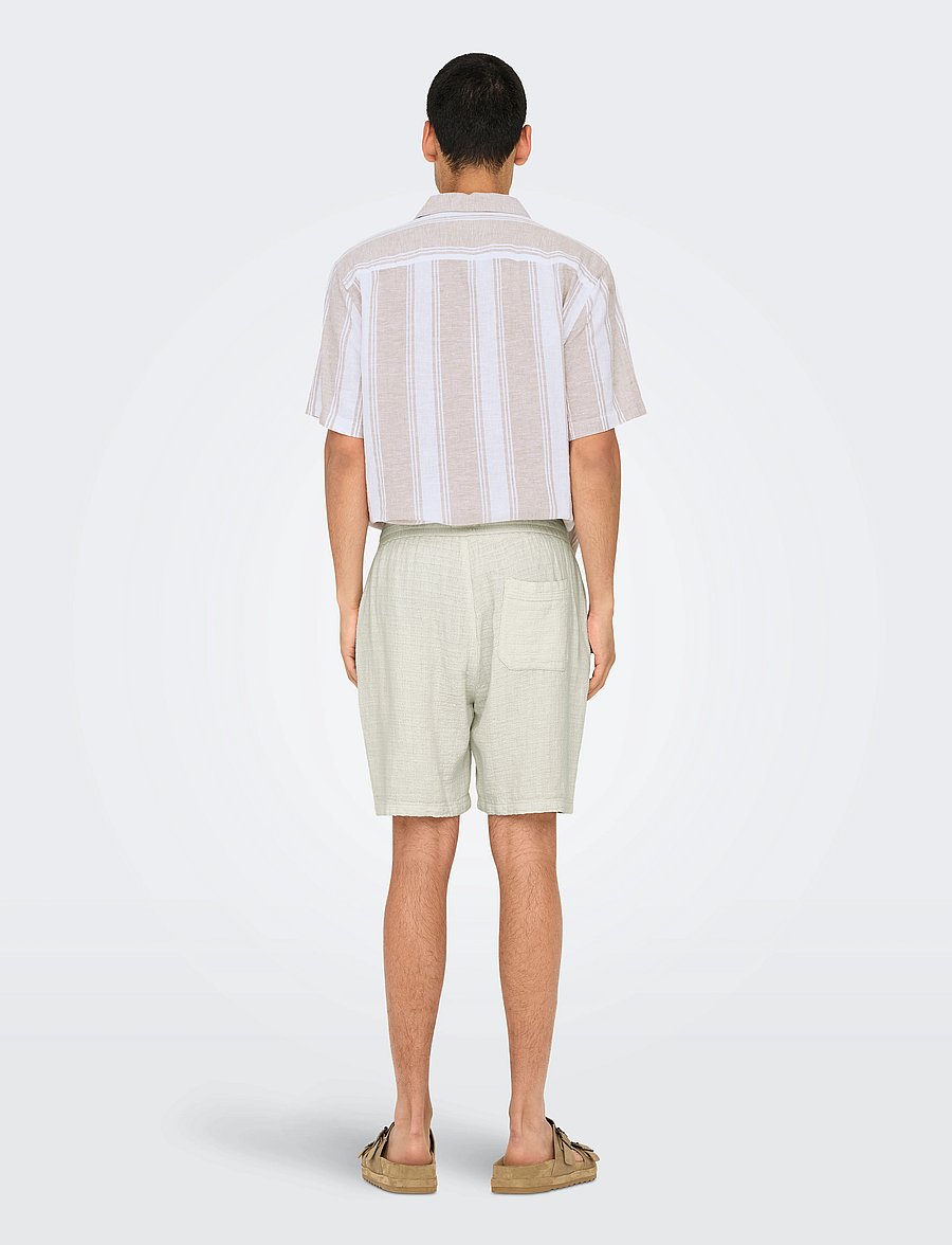 ONLY & SONS - ONSTEL LATHAM 0257 SHORTS NOOS - linnen shorts - cloud dancer - 3