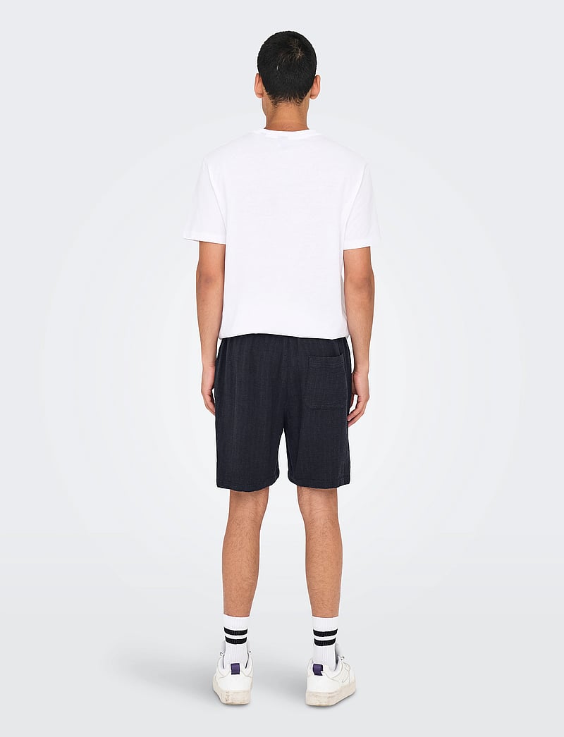 ONLY & SONS - ONSTEL LATHAM 0257 SHORTS NOOS - leinen-shorts - dark navy - 3