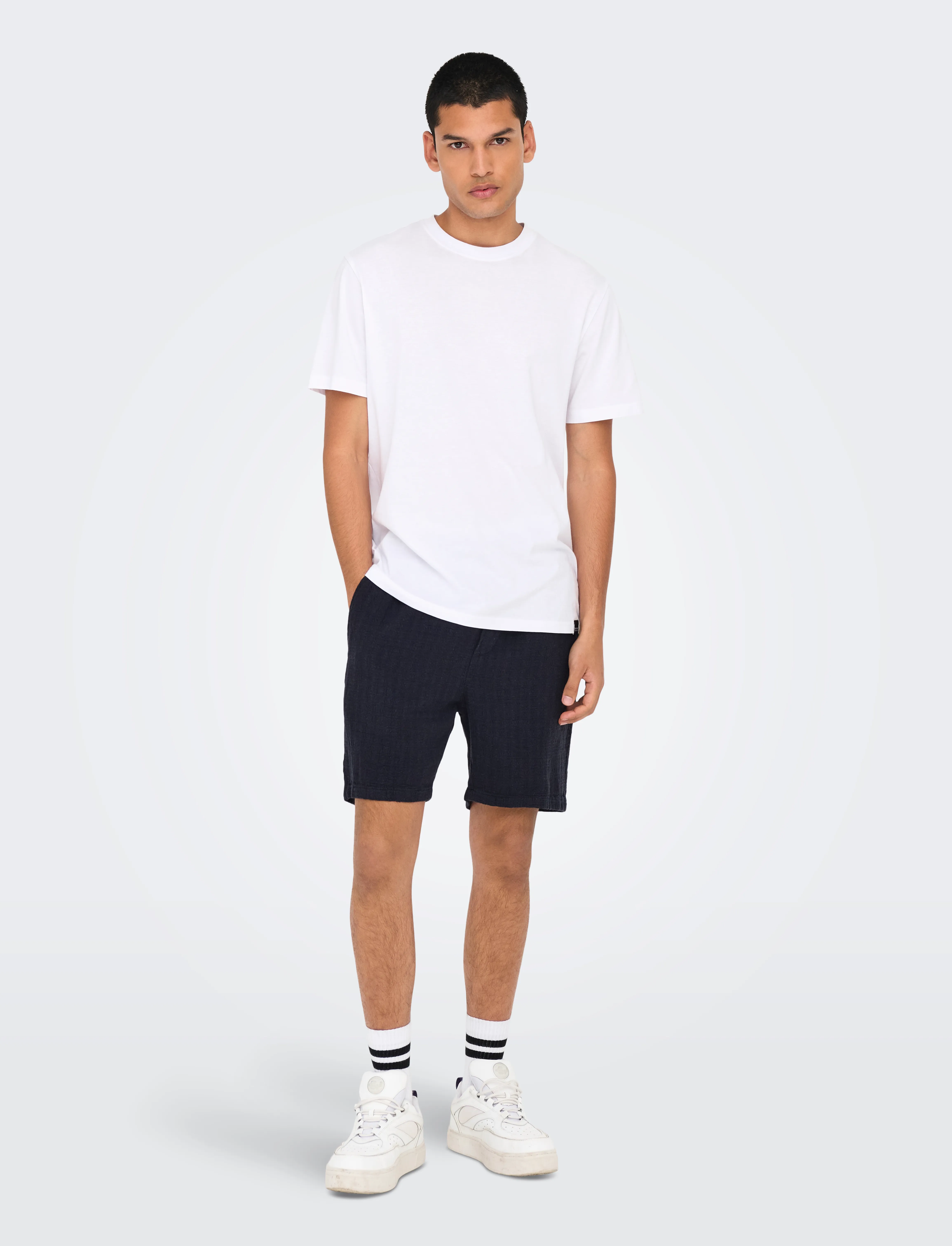 ONLY & SONS - ONSTEL LATHAM 0257 SHORTS NOOS - shorts en lin - dark navy - 4