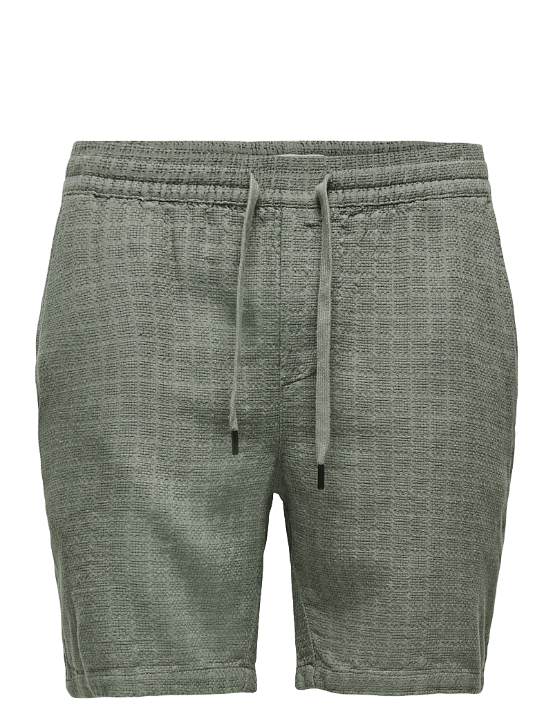 ONLY & SONS - ONSTEL LINEN LATHAM 0257 SHORTS NOOS - szorty lniane - dusty olive - 1