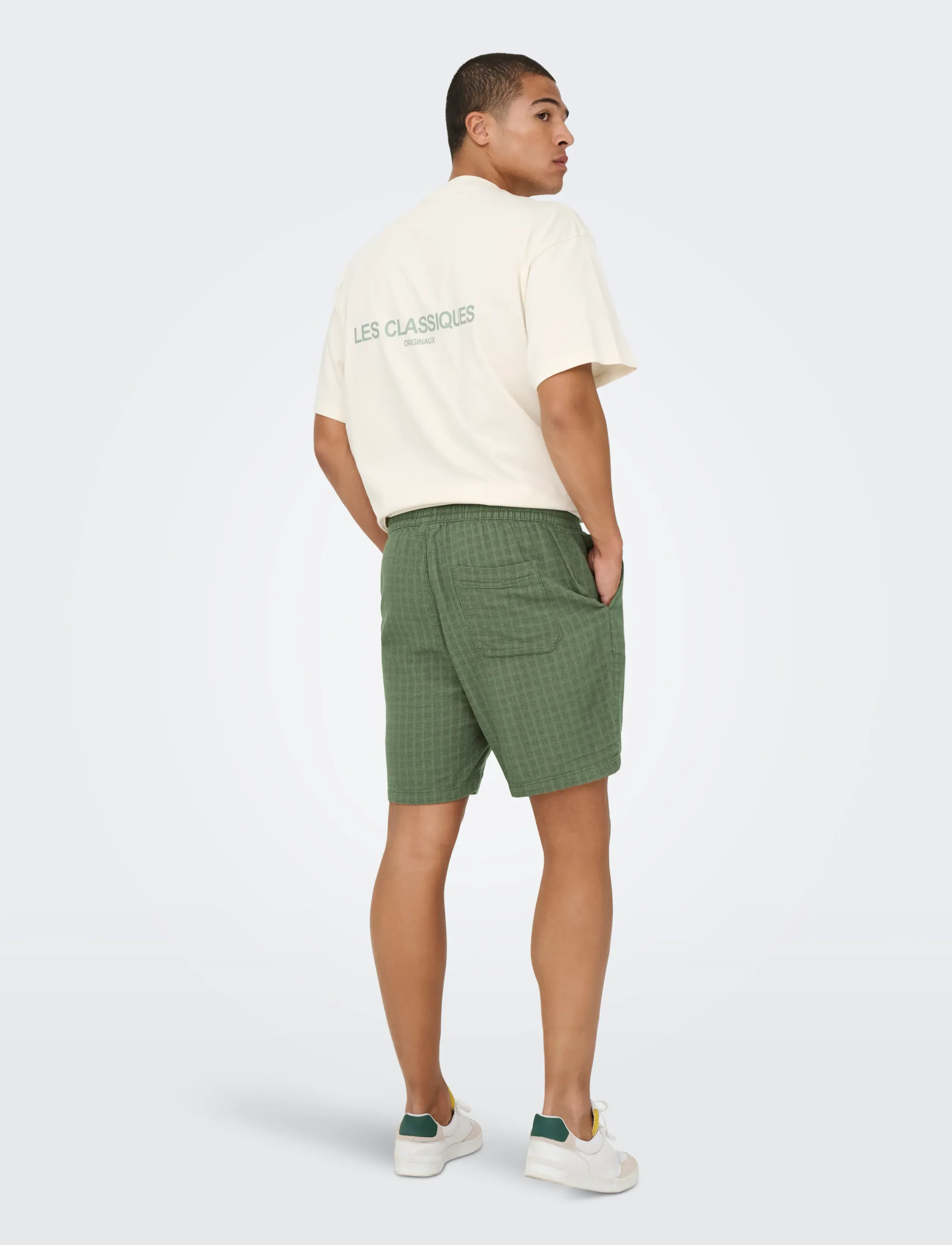 ONLY & SONS - ONSTEL LATHAM 0257 SHORTS NOOS - linshorts - dusty olive - 3