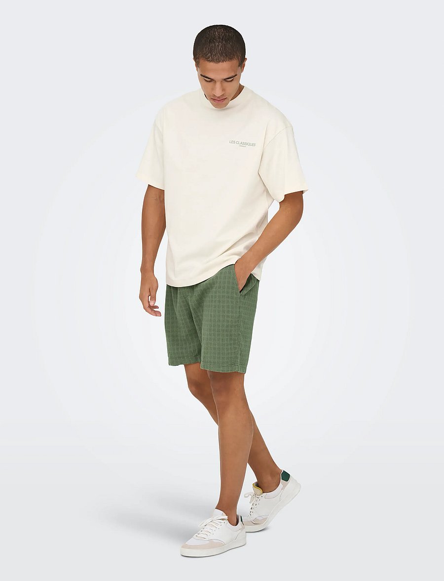 ONLY & SONS - ONSTEL LATHAM 0257 SHORTS NOOS - linshorts - dusty olive - 4