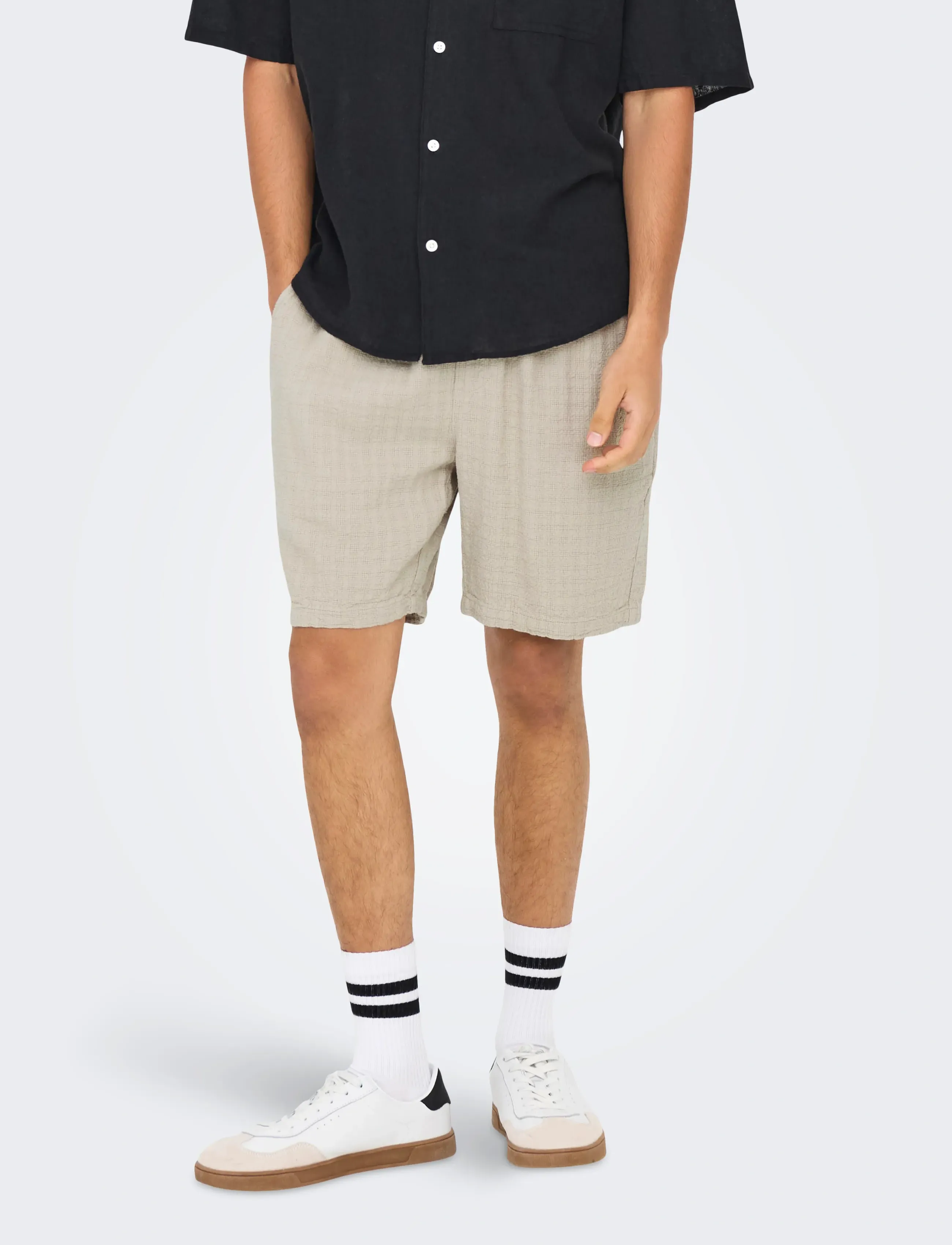ONLY & SONS Onstel Latham 0257 Shorts Noos, Mænd, Snøre Shorts, Beige, Str: XXL