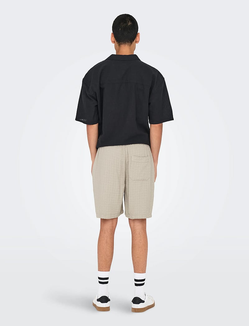ONLY & SONS - ONSTEL LATHAM 0257 SHORTS NOOS - linased lühikesed püksid - silver lining - 3