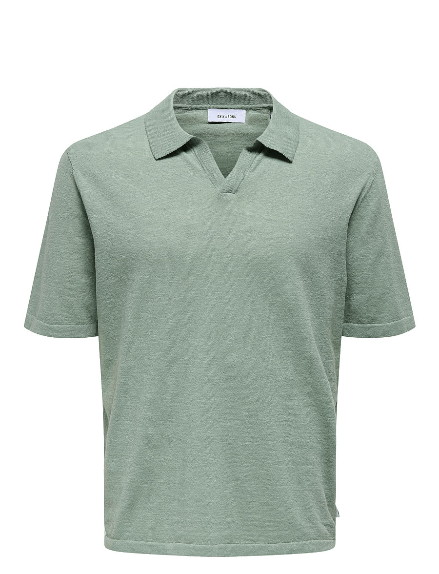 ONLY & SONS - ONSGEORGE REG 12 LINEN SS POLO KNIT - kortærmede poloer - iceberg green - 1