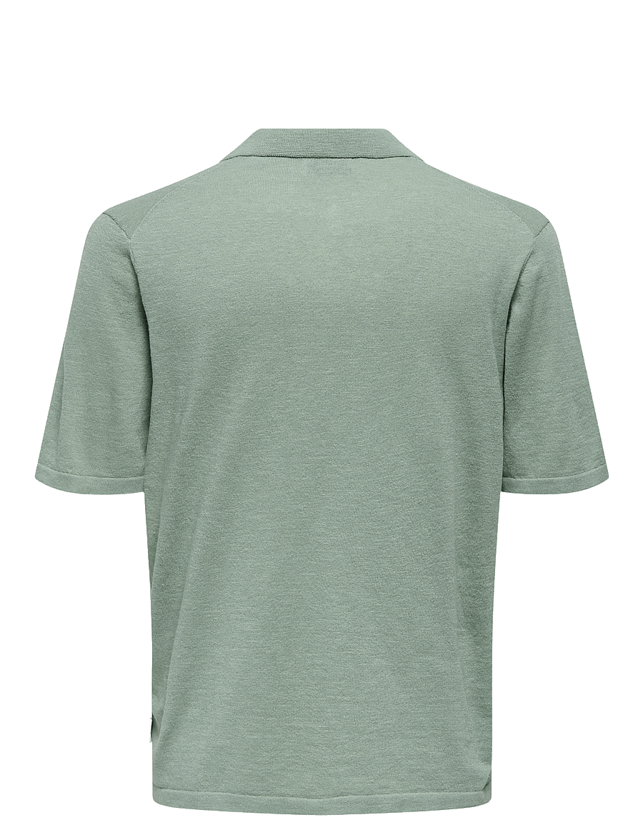 ONLY & SONS - ONSGEORGE REG 12 LINEN SS POLO KNIT - kortærmede poloer - iceberg green - 2