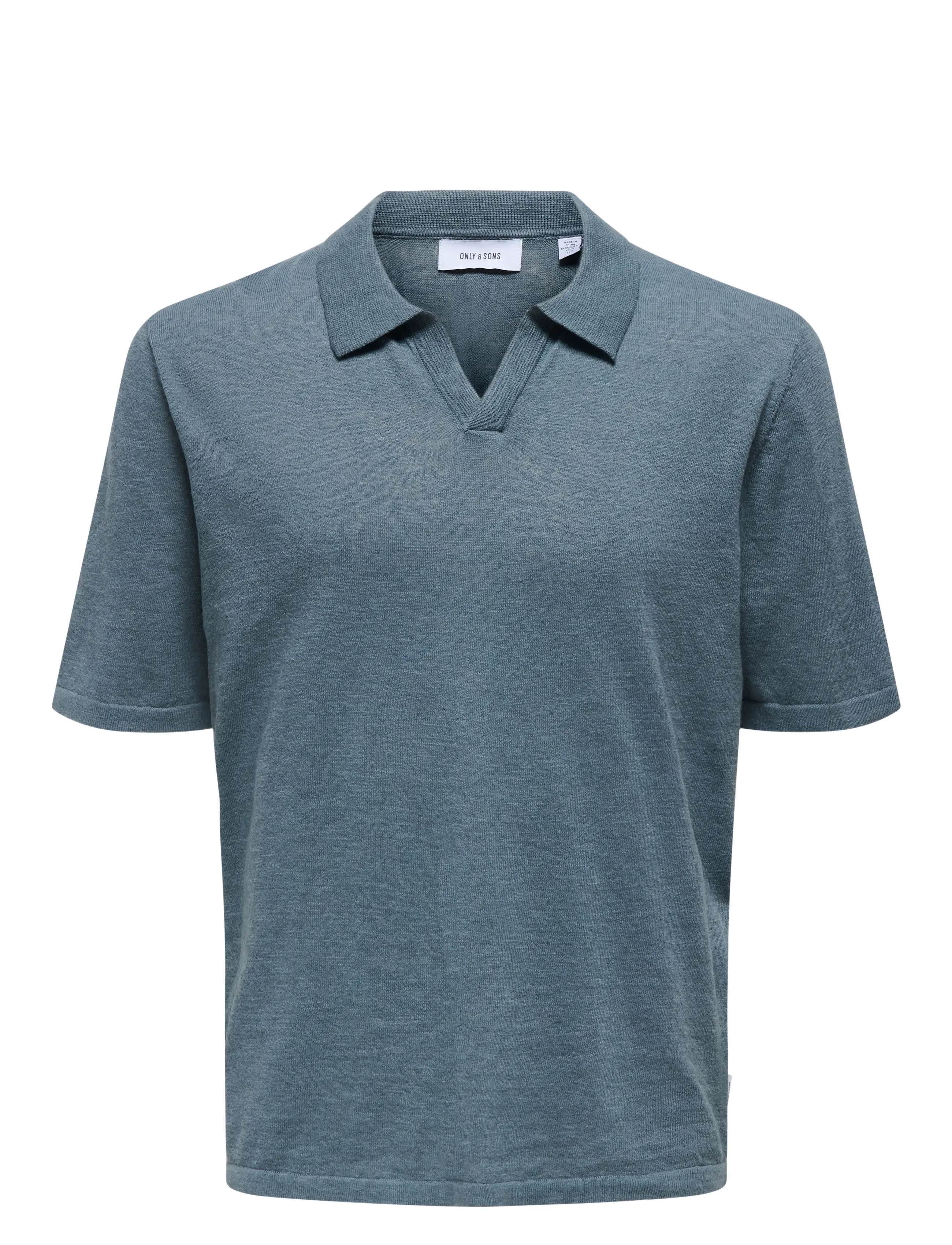 ONLY & SONS Onsgeorge Reg 12 Linen Ss Polo Knit Blau - XS - Herren