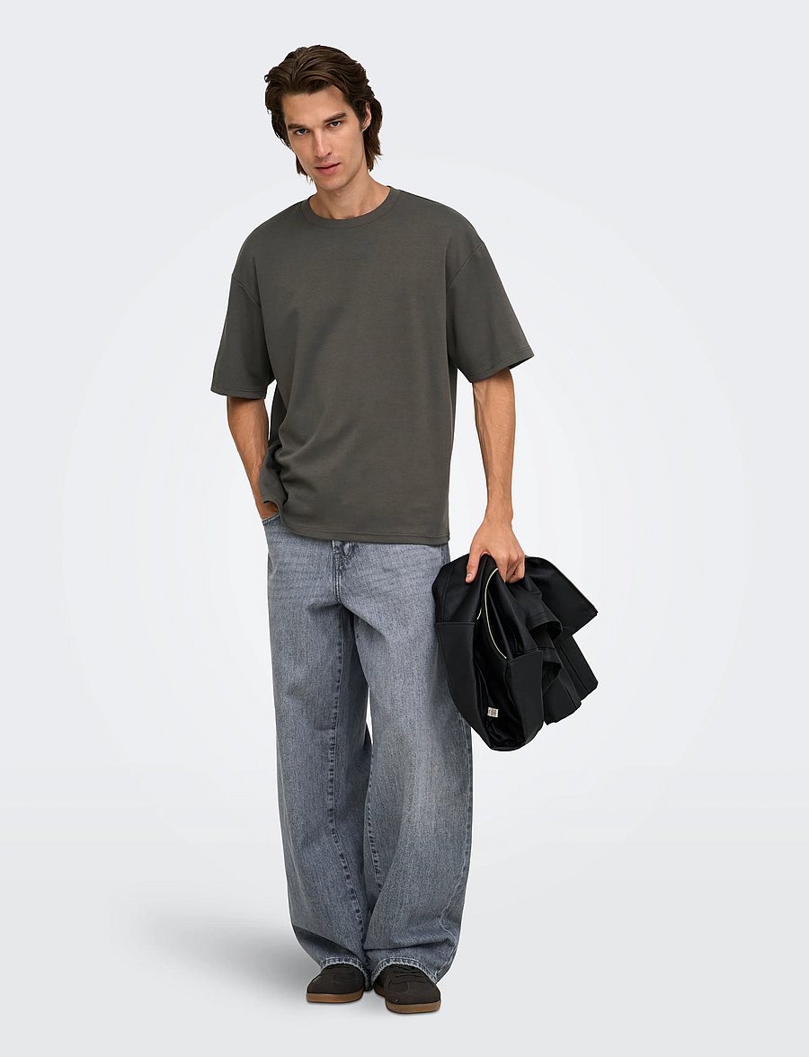ONLY & SONS - ONSCASPIAN AIRFLEX BOXY SS TEE NOOS - lühikeste varrukatega t-särgid - beluga - 4