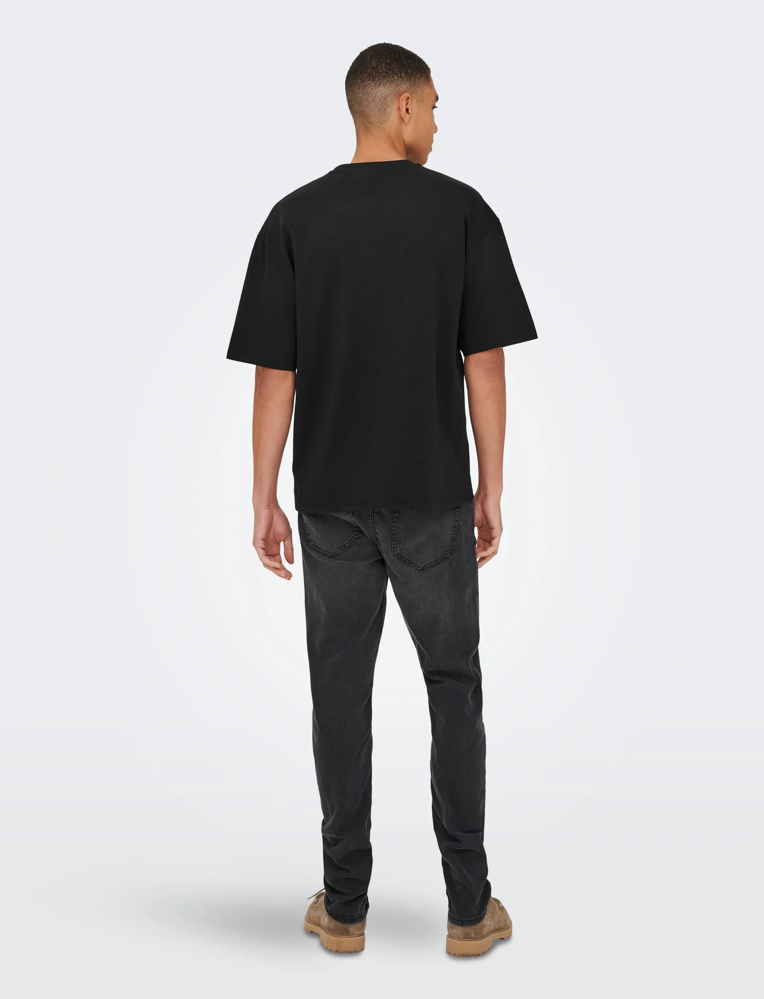 ONLY & SONS - ONSCASPIAN AIRFLEX BOXY SS TEE NOOS - kortärmade t-shirts - black - 3