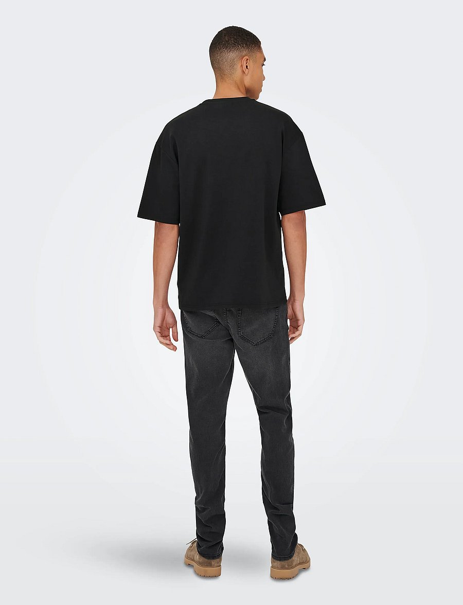 ONLY & SONS - ONSCASPIAN AIRFLEX BOXY SS TEE NOOS - lühikeste varrukatega t-särgid - black - 3
