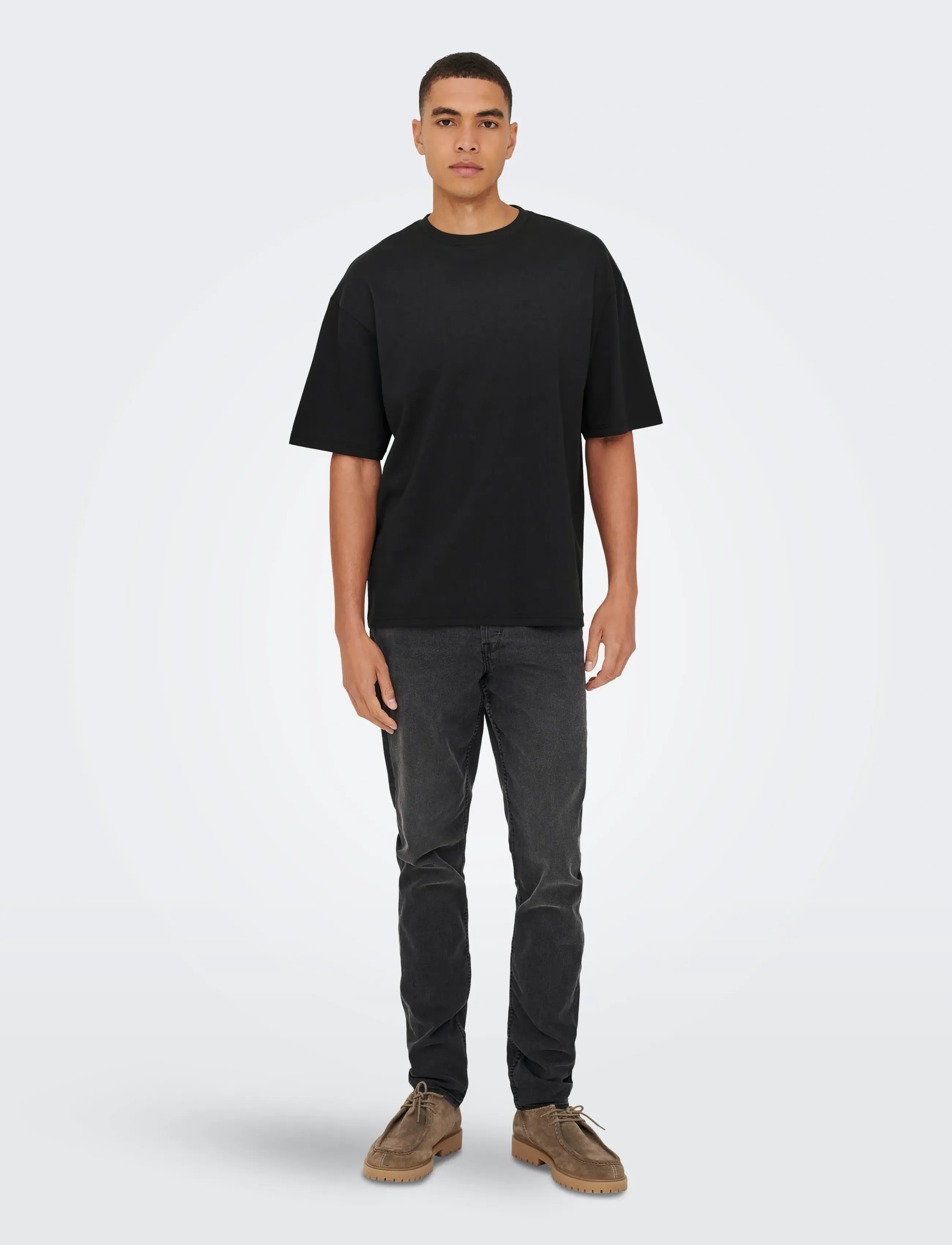 ONLY & SONS - ONSCASPIAN AIRFLEX BOXY SS TEE NOOS - kortärmade t-shirts - black - 4