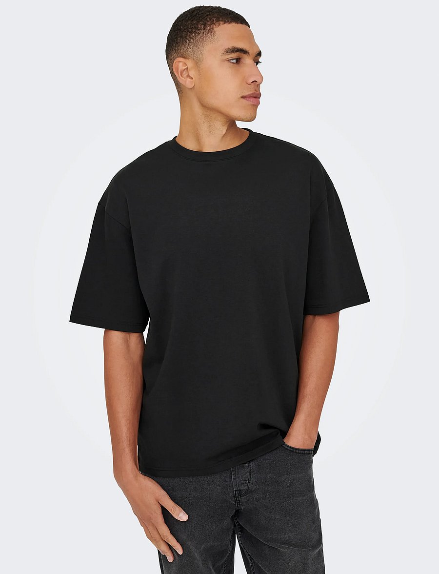 ONLY & SONS - ONSCASPIAN AIRFLEX BOXY SS TEE NOOS - lühikeste varrukatega t-särgid - black - 5